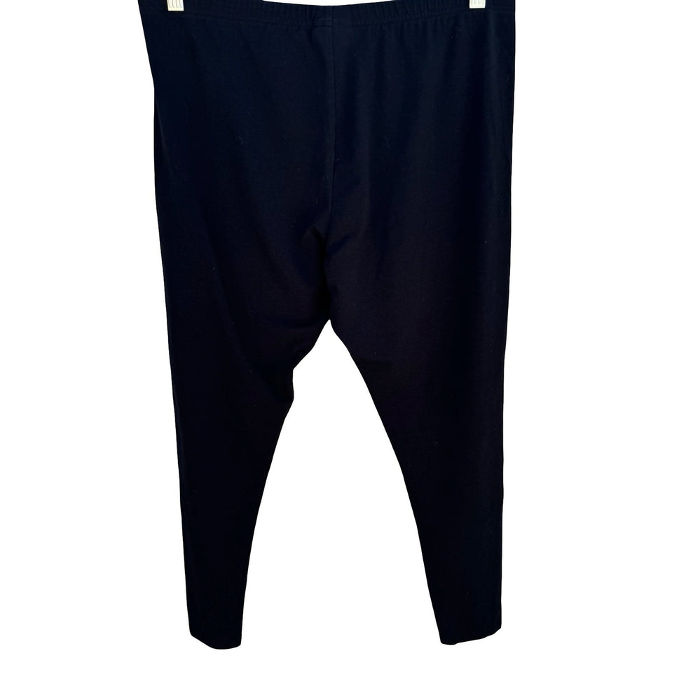 J. Jill Black Pima Cotton Ankle Leggings Womens L High Rise Stretch Minimalist