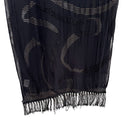 Switch Anne Klein For Vera Vintage Black Sheer Metallic Fringe Italian Made Scarf Wrap 2 image