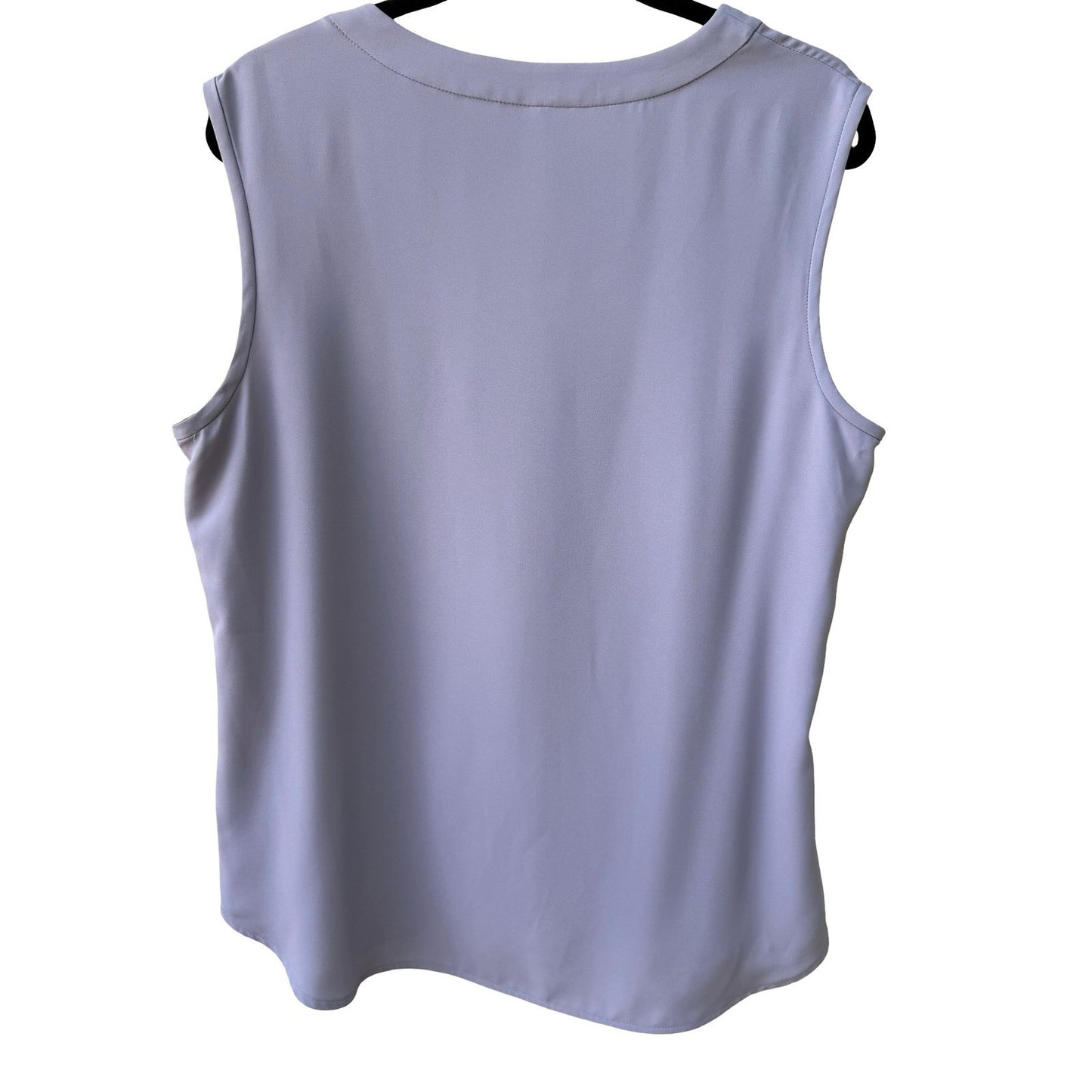Anne Klein Pastel Purple Minimalist Workwear Sleeveless Shell Blouse Top L NEW