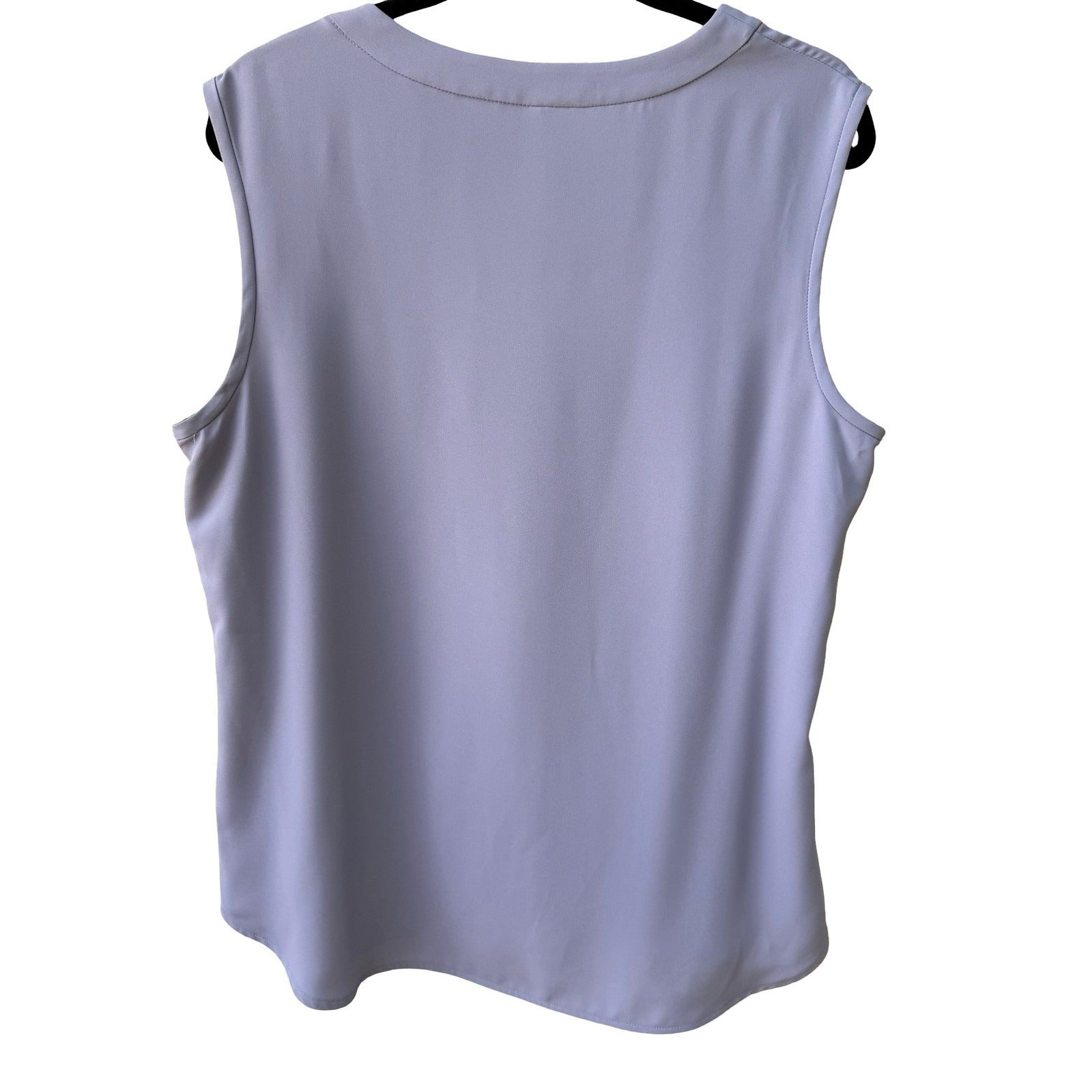 Anne Klein Pastel Purple Minimalist Workwear Sleeveless Shell Blouse Top L NEW