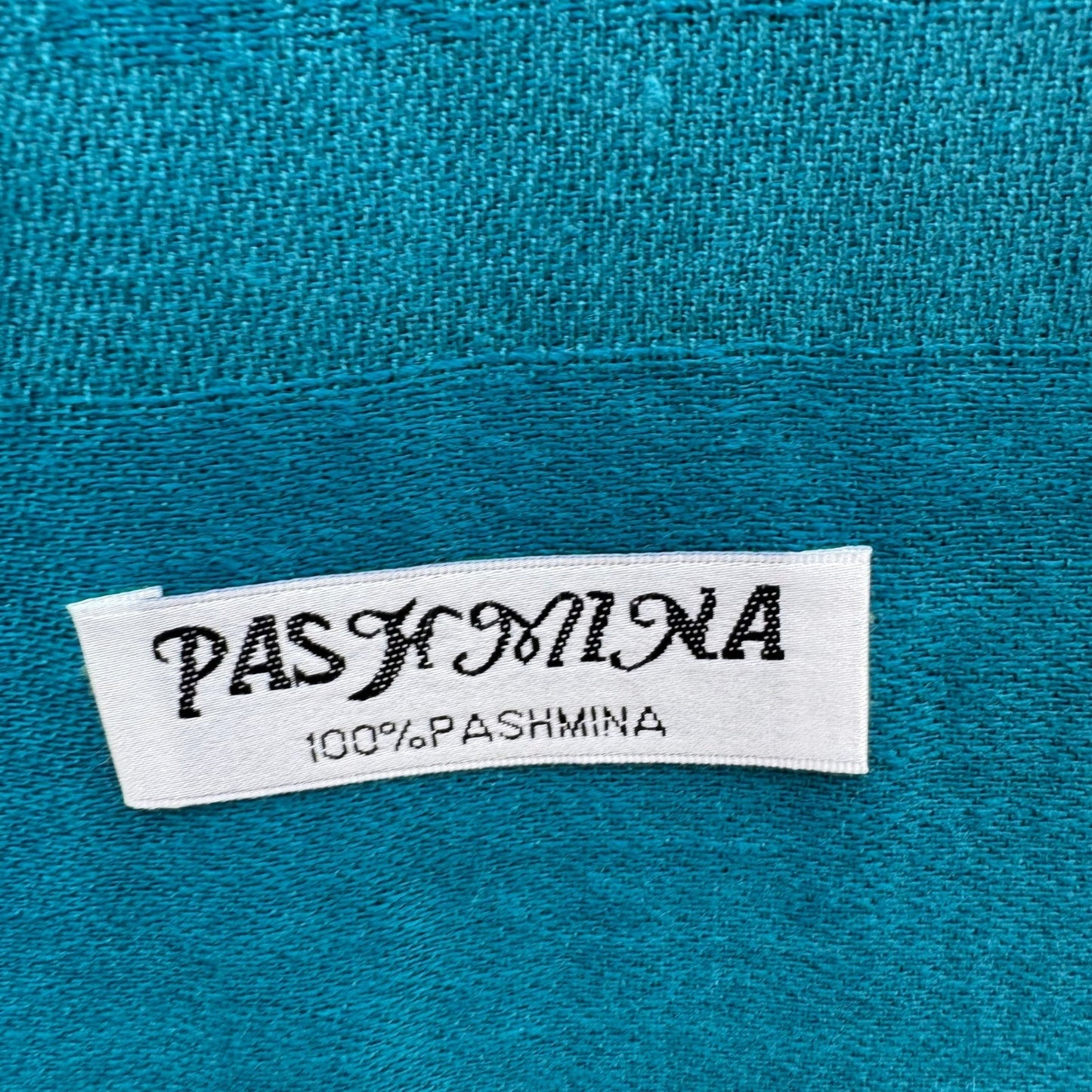Pashmina Teal Blue Paisley Damask Fringe Wrap Shawl Scarf 100% Pashmina