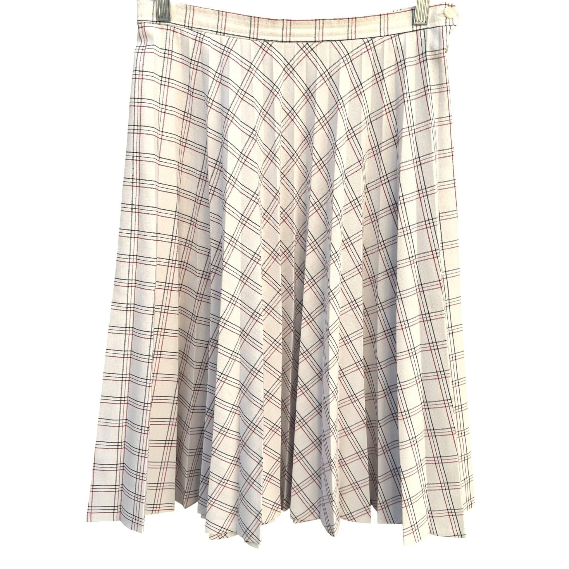 Joyce Sportswear Vintage 70s Womens Pleated Plaid Retro Mod Full Midi Skirt M