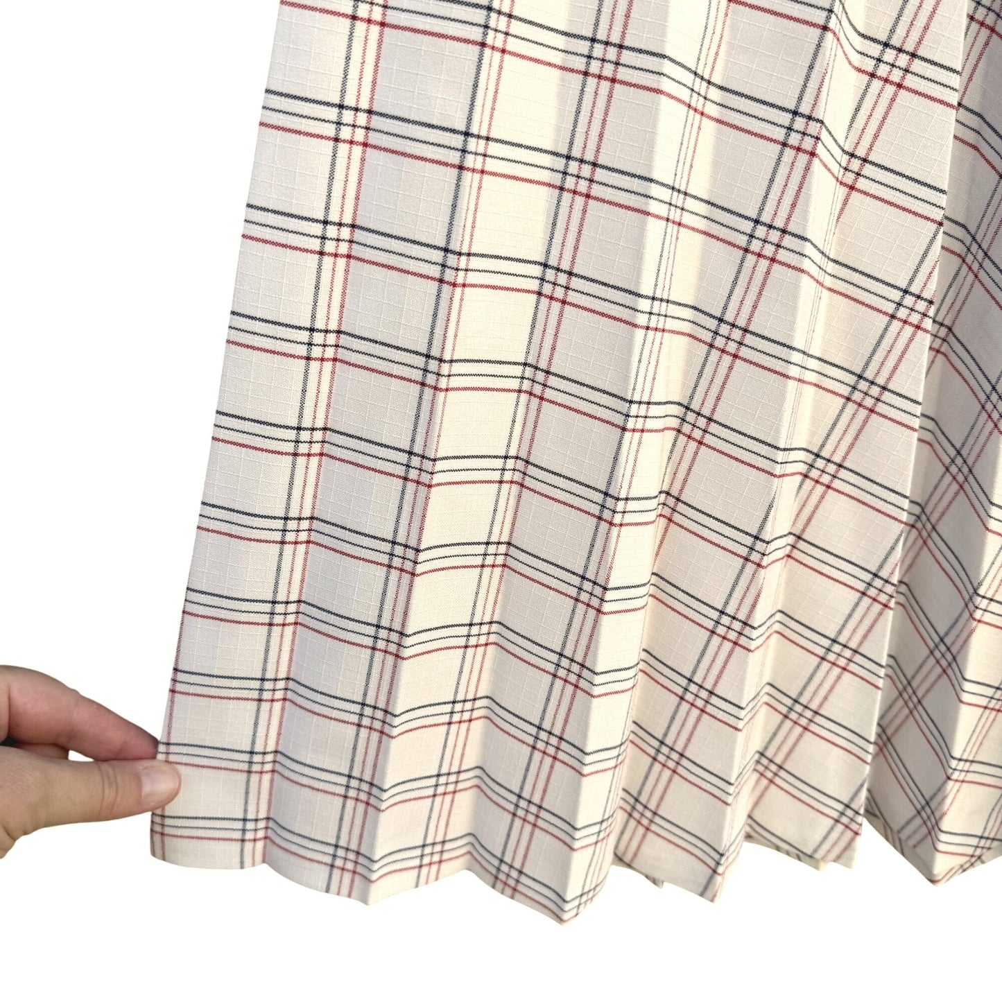 Joyce Sportswear Vintage 70s Womens Pleated Plaid Retro Mod Full Midi Skirt M