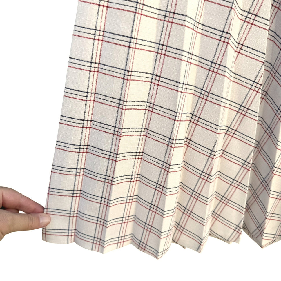 Joyce Sportswear Vintage 70s Womens Pleated Plaid Retro Mod Full Midi Skirt M