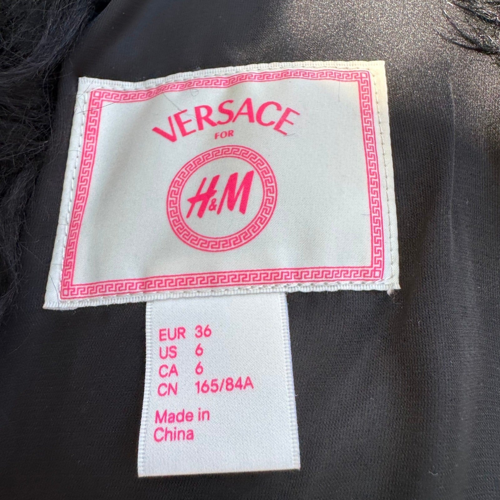 Versace for H&M Glam Faux Fur Vest Double Buckle Leather Straps Hanger Dustbag 6