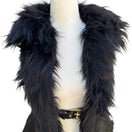 Switch Versace for H&amp;M Glam Faux Fur Vest Double Buckle Leather Straps Hanger Dustbag 6 3 image