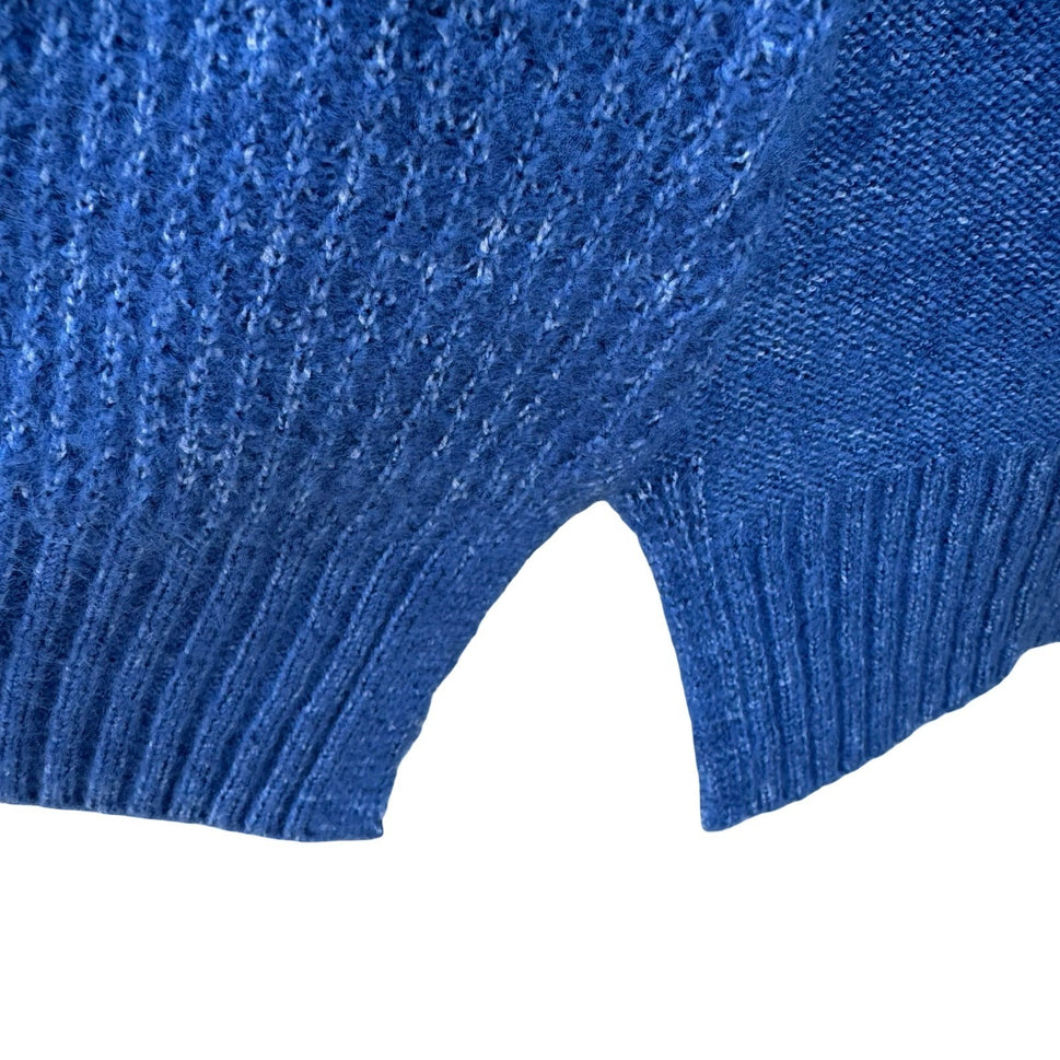 LOGO Lori Goldstein Layering Ribbed Soft Knit Lagenlook Sweater Blue Women M NEW
