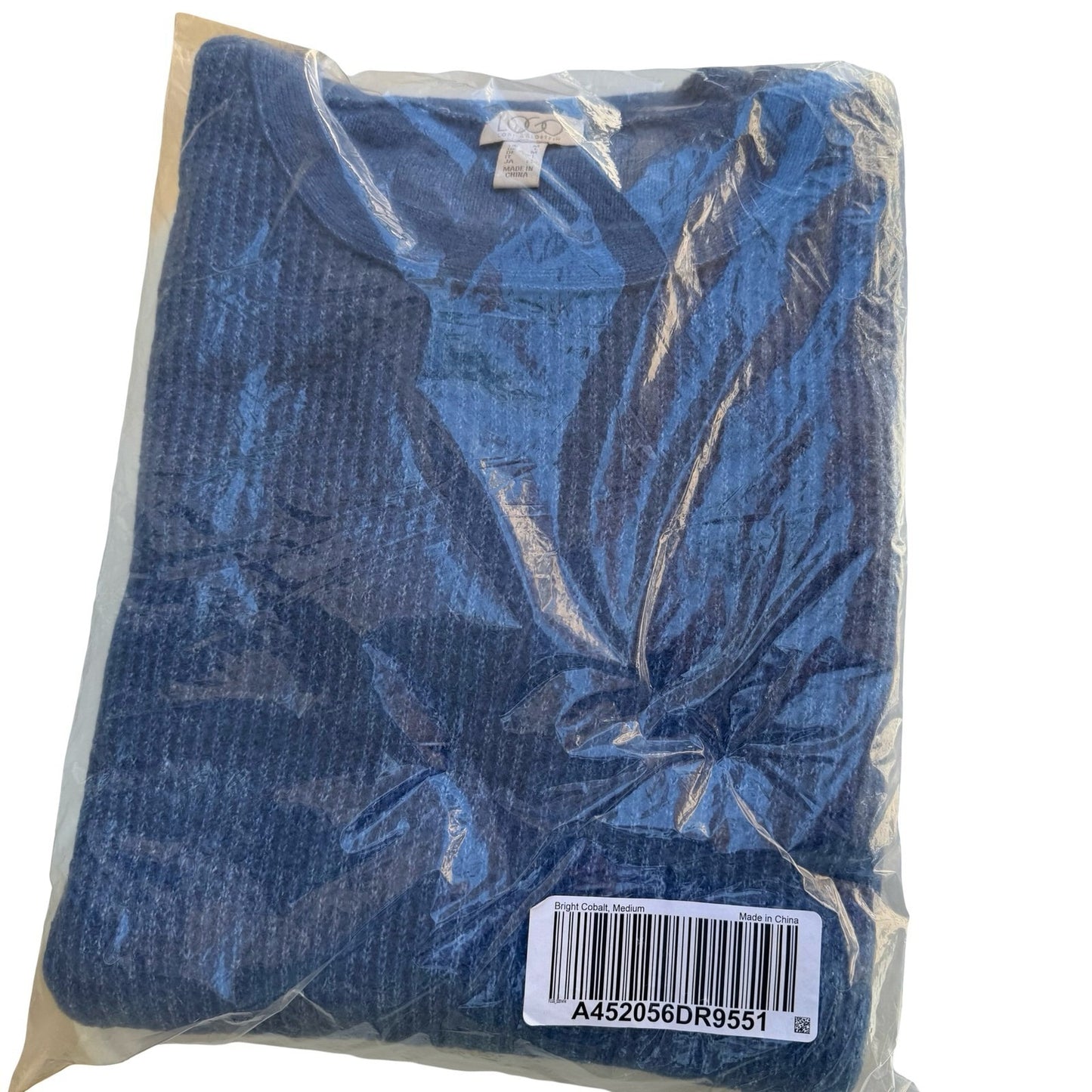 LOGO Lori Goldstein Layering Ribbed Soft Knit Lagenlook Sweater Blue Women M NEW