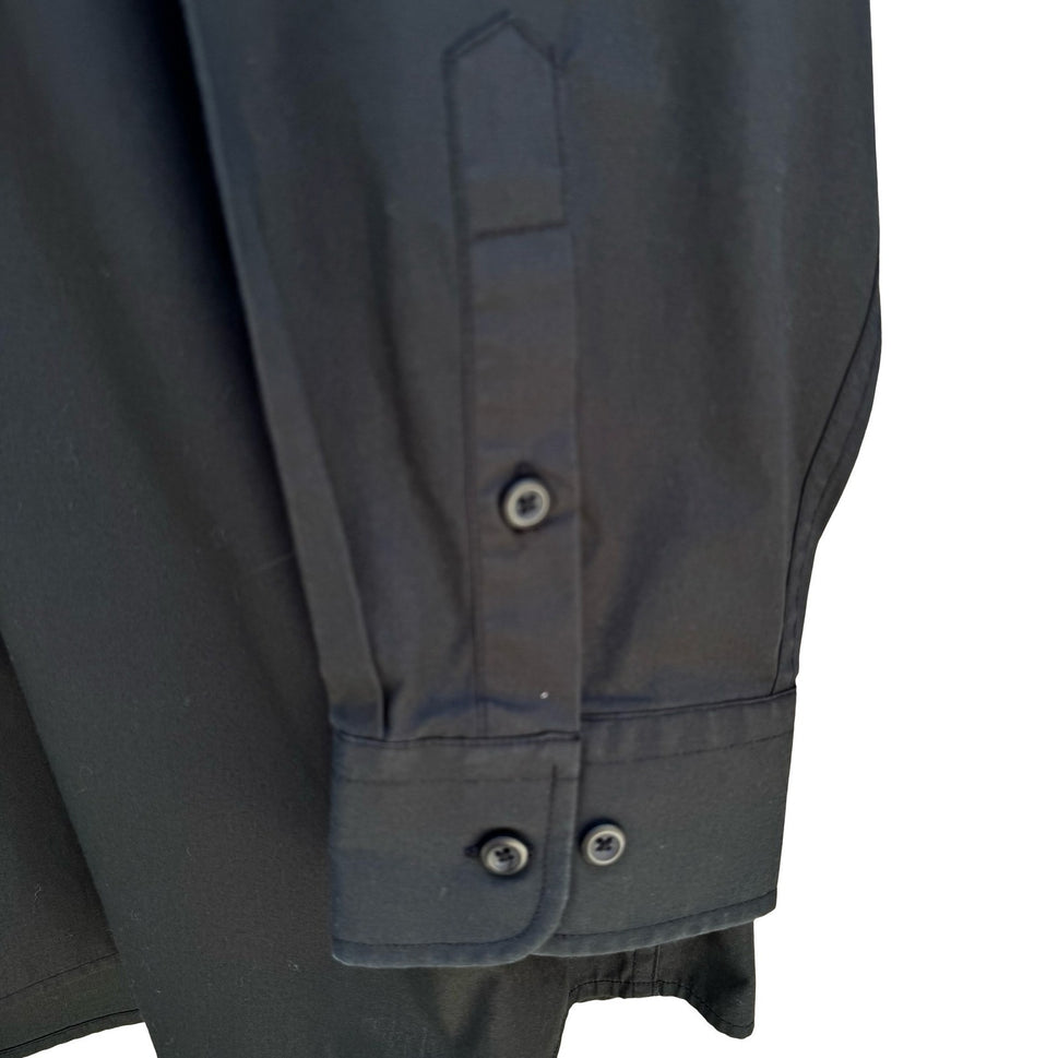 Karl Mitchell New York Minimalist Dress Shirt Black Professional Mens 17 34-35