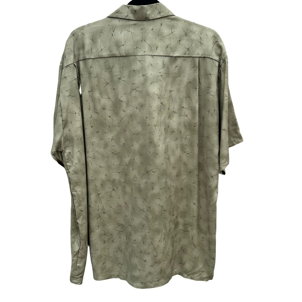 Pineapple Connection Mens L Green Tropical Hibiscus Aloha Shirt NEW Hawaiian