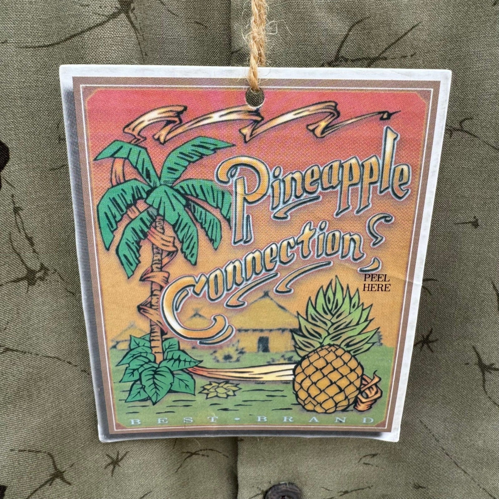 Pineapple Connection Mens L Green Tropical Hibiscus Aloha Shirt NEW Hawaiian
