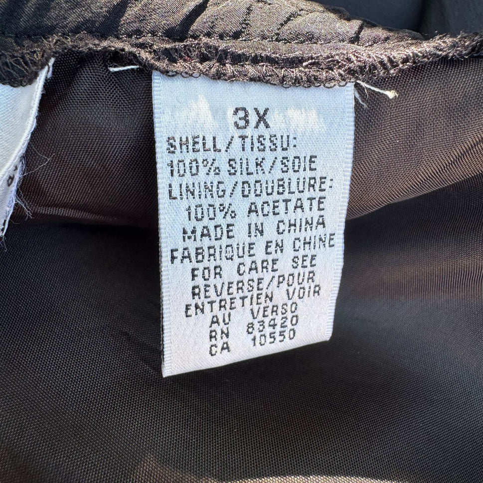 August Silk Vintage Womens Relaxed Fit Black Pleated Elastic Waist Dress Pants