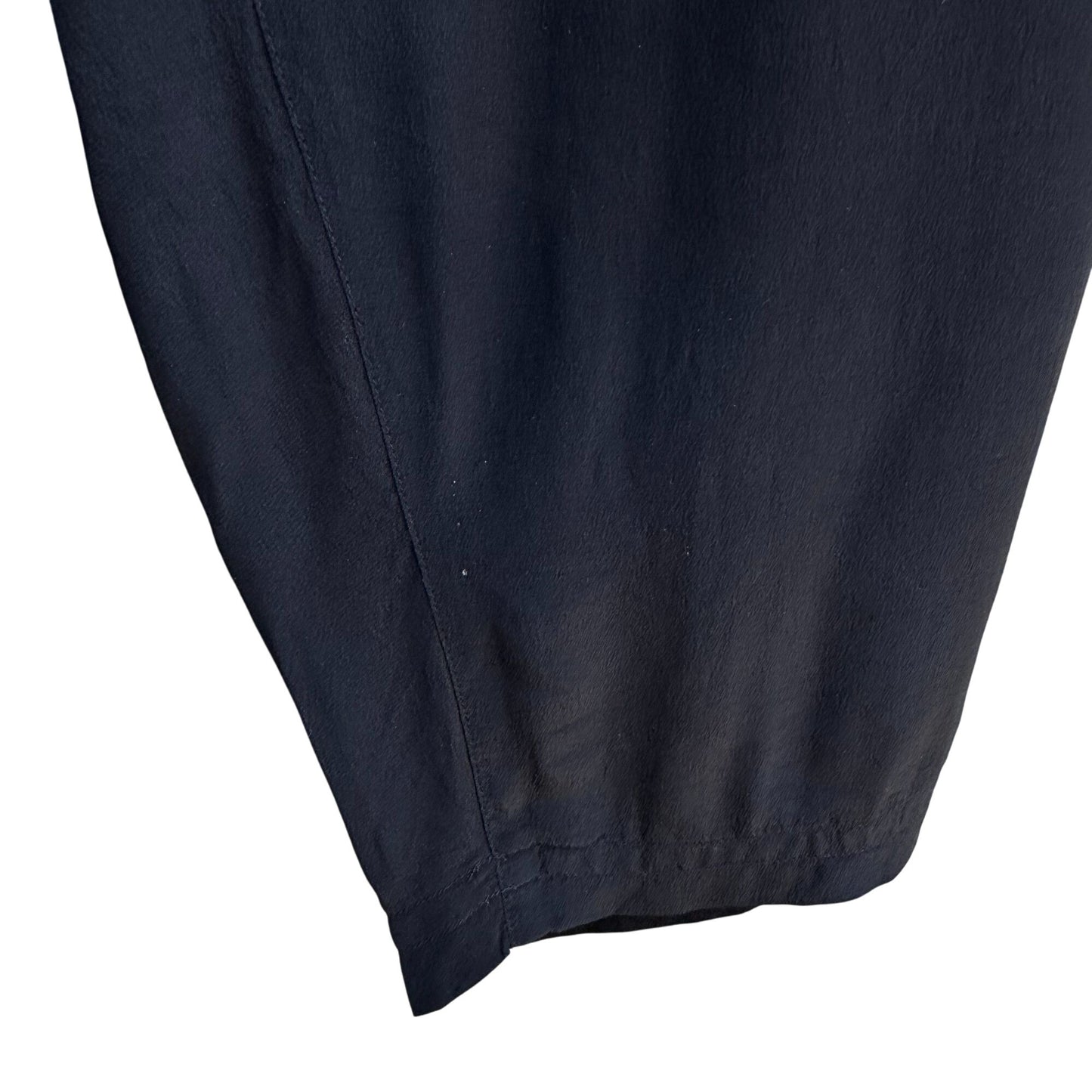 August Silk Vintage Womens Relaxed Fit Black Pleated Elastic Waist Dress Pants