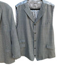 Switch Sergio Valentino Mens Gray Wool Checkered Single Breasted Blazer Plus Vest Set 44L 3 image