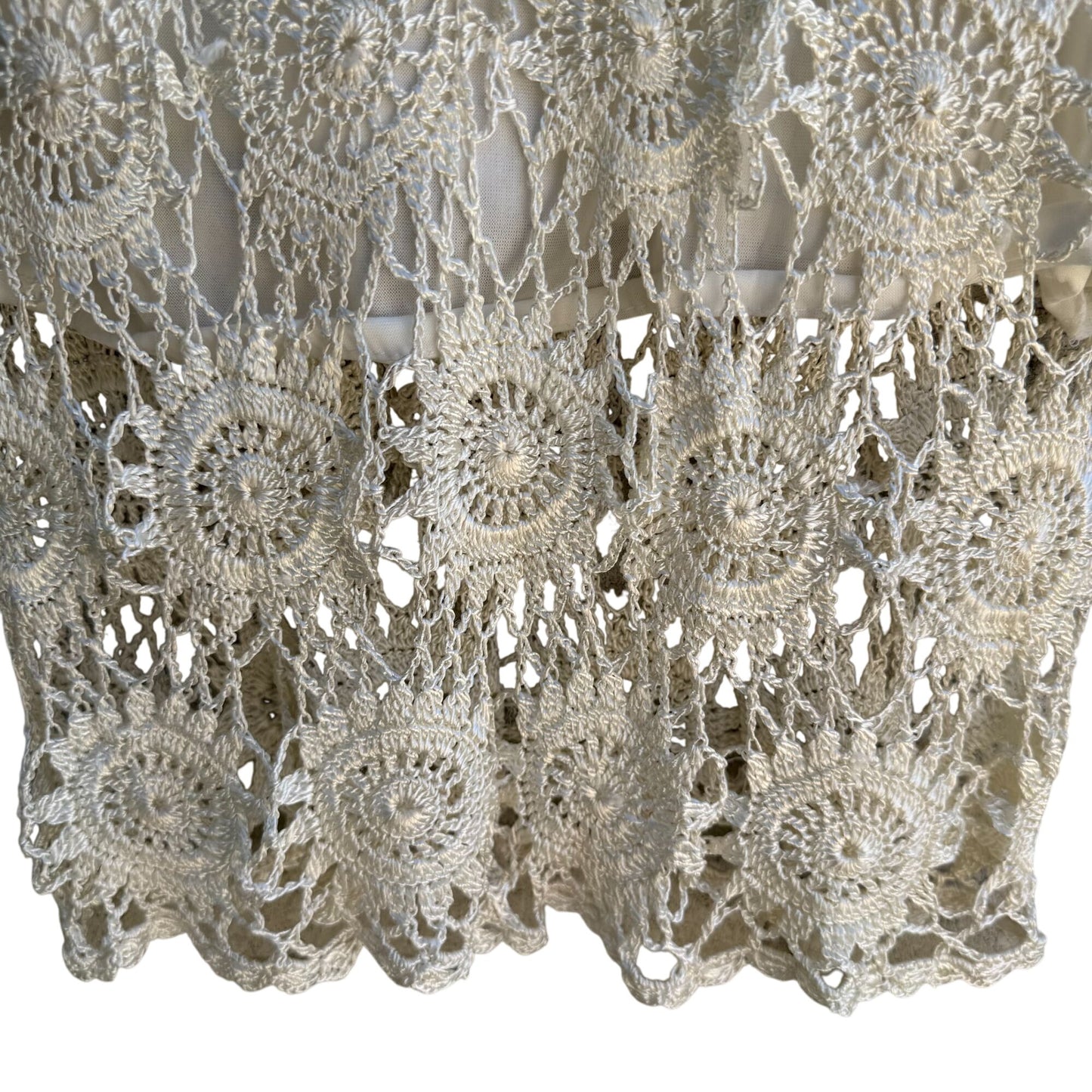 Joseph A Womens Boho Crochet Circle Scoop Neck Sleeveless Knit Blouse Top New M