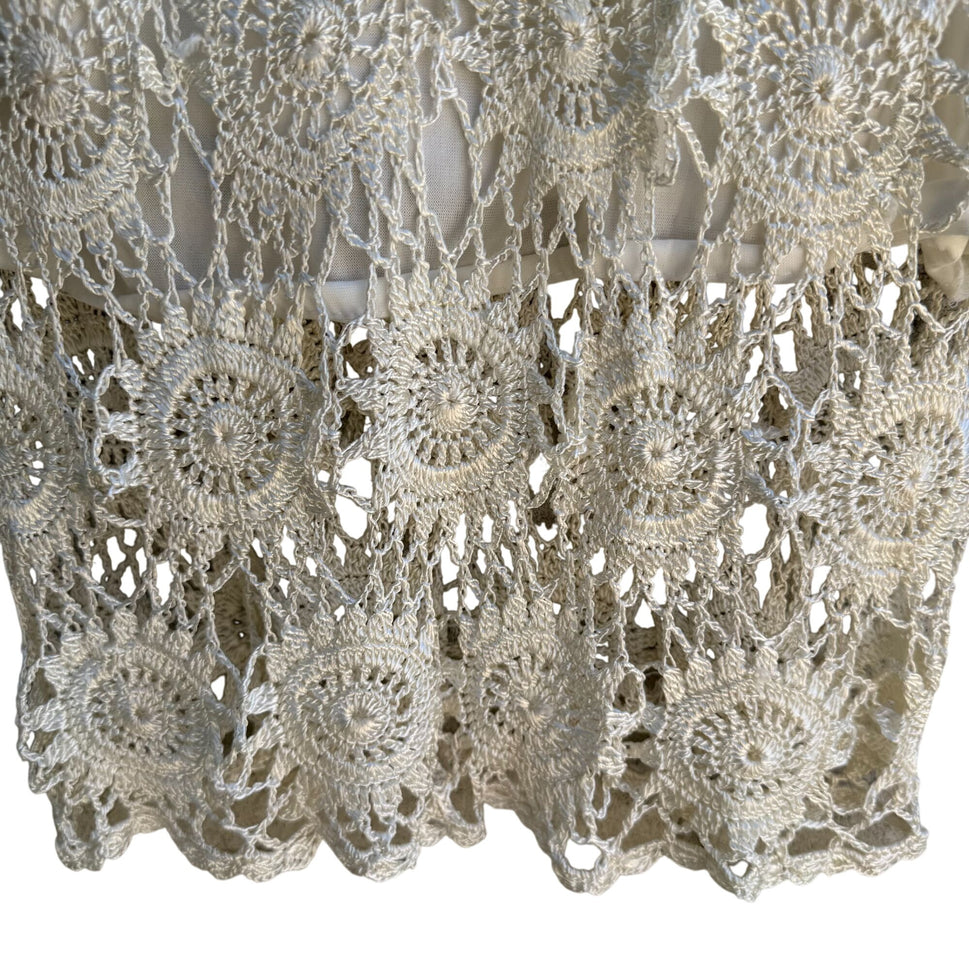 Joseph A Womens Boho Crochet Circle Scoop Neck Sleeveless Knit Blouse Top New M