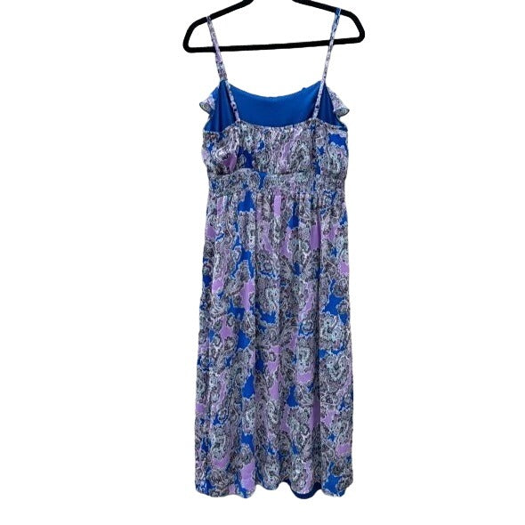 Faded Glory Spagetti Strap Boho Floral Flowy Cottage Women's Ruffled Sundress - L