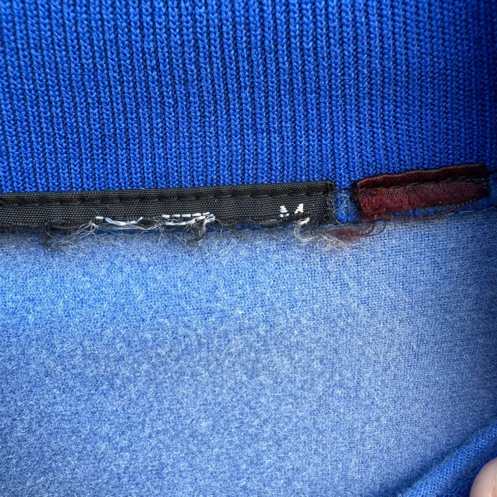 Todd I Vintage Satin Streetwear Athleisure Blue Striped Sleeves Track Jacket L