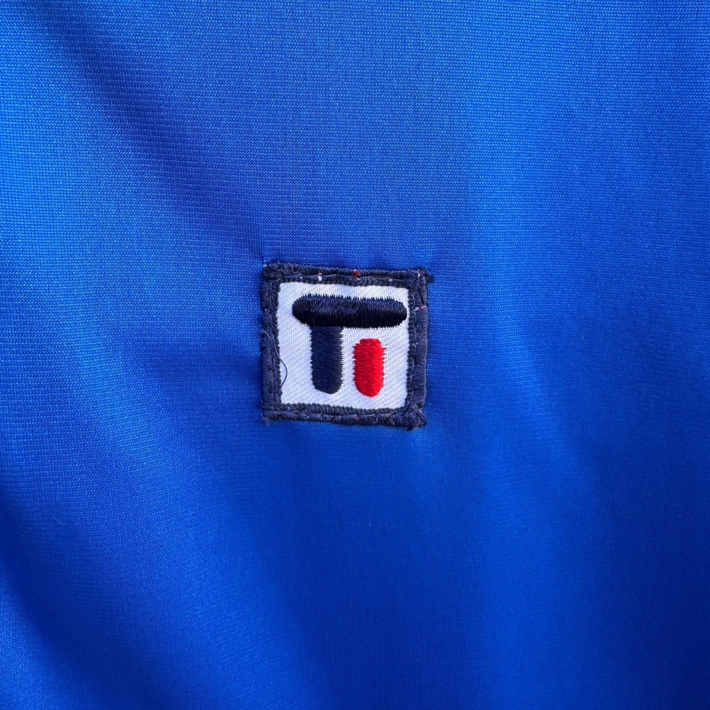 Todd I Vintage Satin Streetwear Athleisure Blue Striped Sleeves Track Jacket L