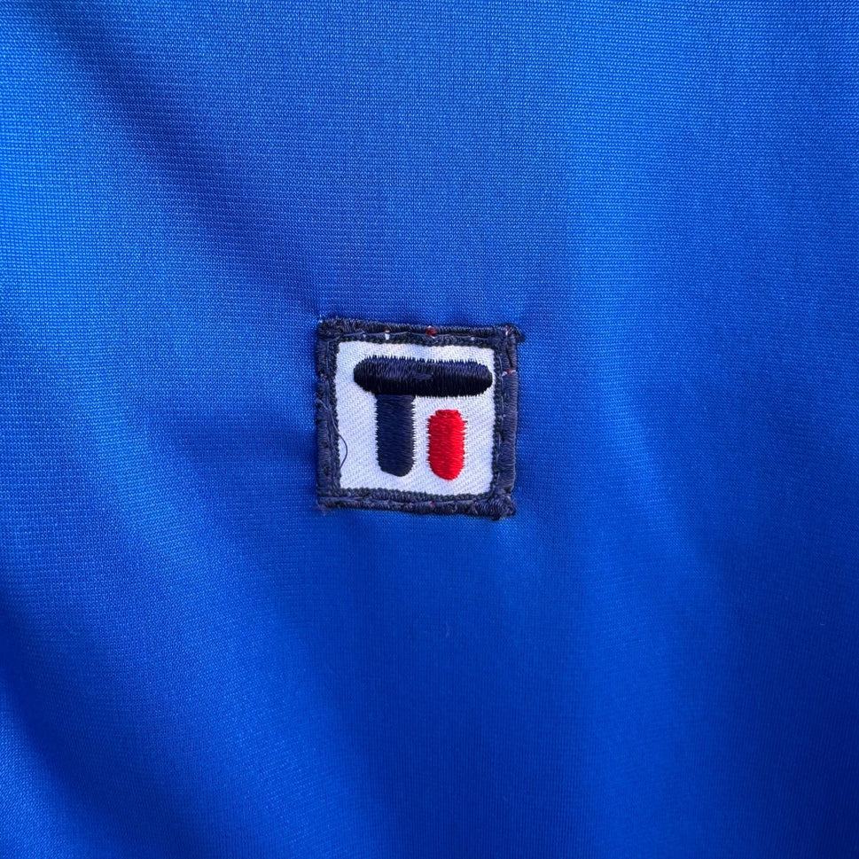 Todd I Vintage Satin Streetwear Athleisure Blue Striped Sleeves Track Jacket L