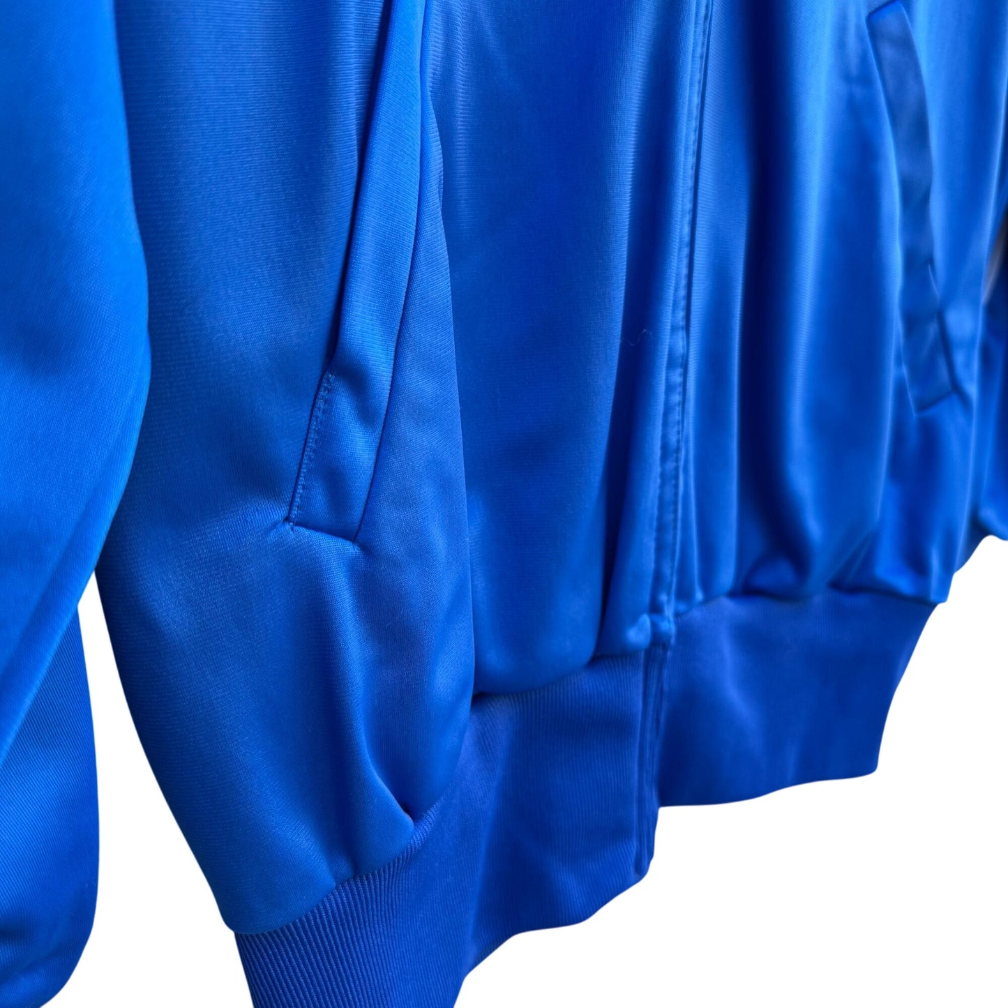 Todd I Vintage Satin Streetwear Athleisure Blue Striped Sleeves Track Jacket L