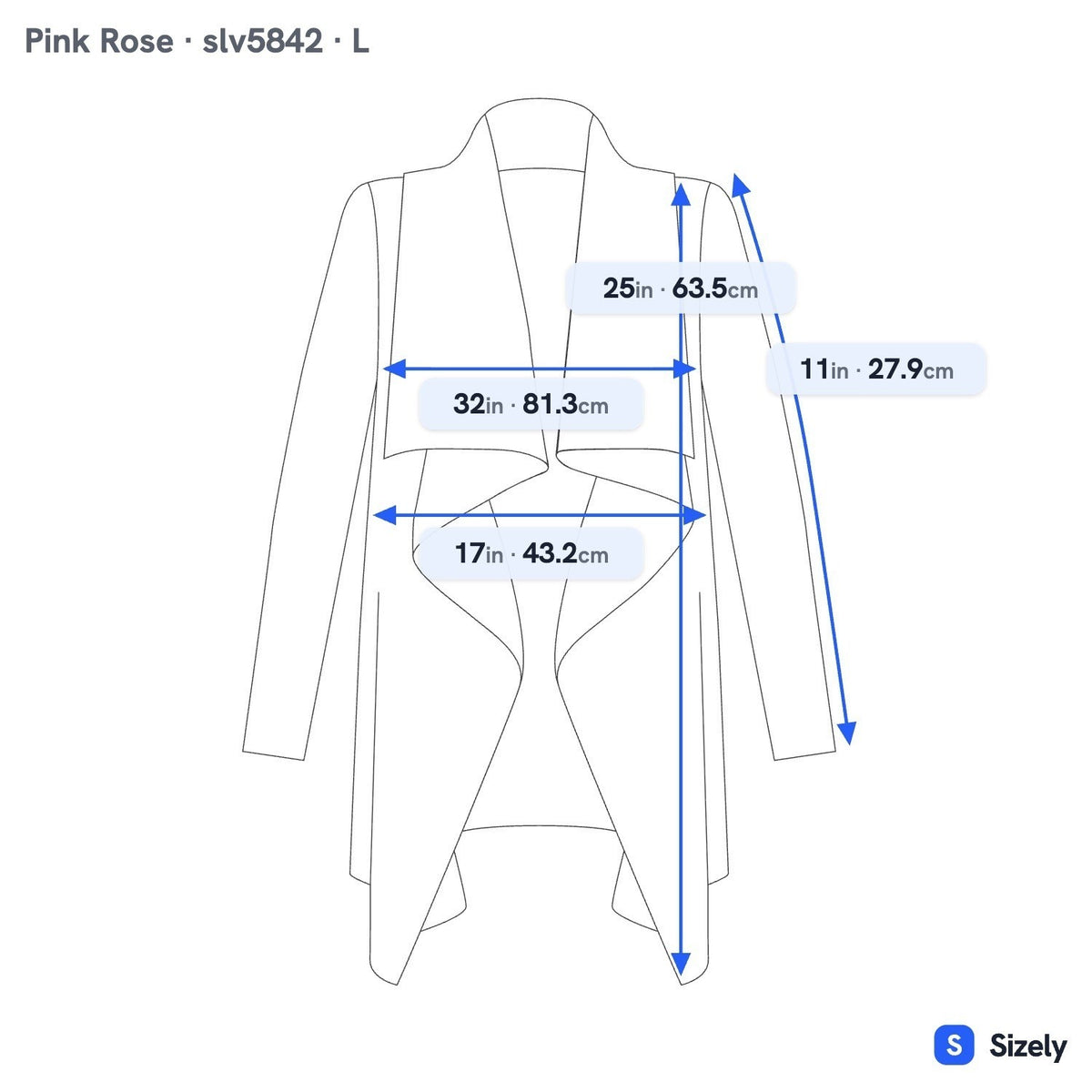 Pink Rose Dark Academia Minimalist Striped Chevron Batwing Open Front Cardigan L