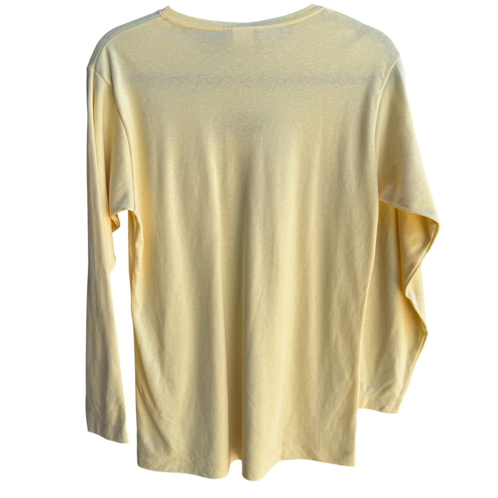 Peanut Butter & Jelly Long Sleeve Crayon Embroidered Light Butter Shirt New M