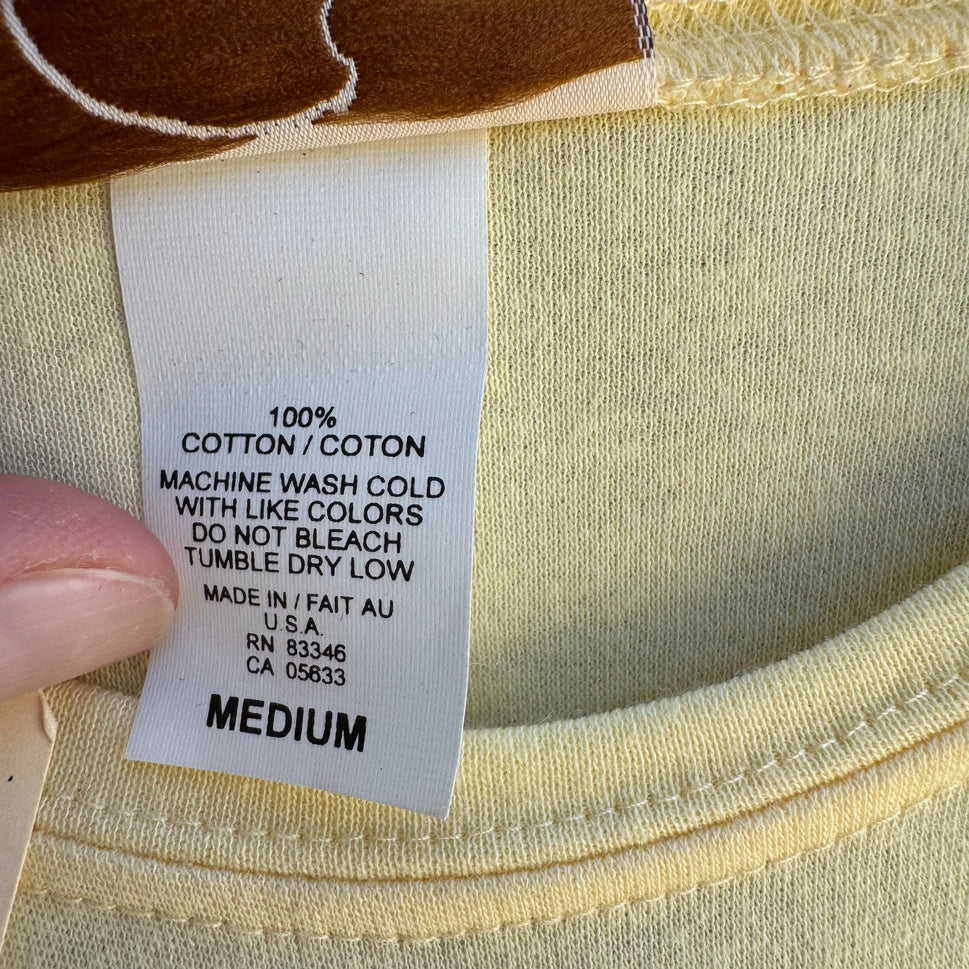 Peanut Butter & Jelly Long Sleeve Crayon Embroidered Light Butter Shirt New M