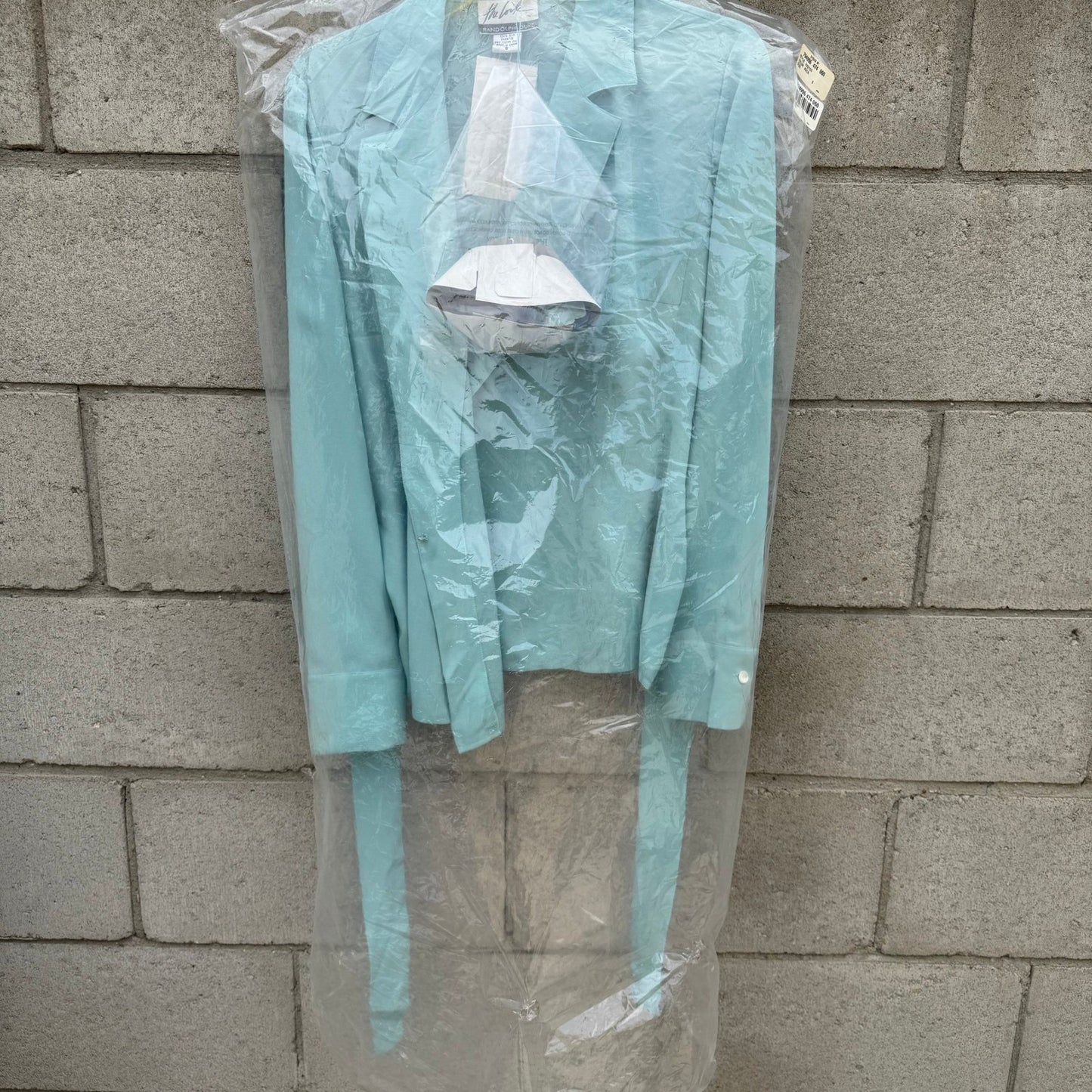 Randolph Duke The Look Aqua Blue 100% Silk Wrap Blouse HA2100 Womens Size 6 NWT