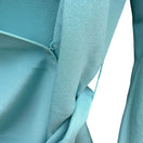 Switch Randolph Duke The Look Aqua Blue 100% Silk Wrap Blouse HA2100 Womens Size 6 NWT 3 image