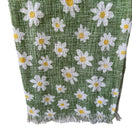 Switch India Artisans Daisy Floral Stonewashed Woven Throw Blanket Green 50x60 NEW 3 image