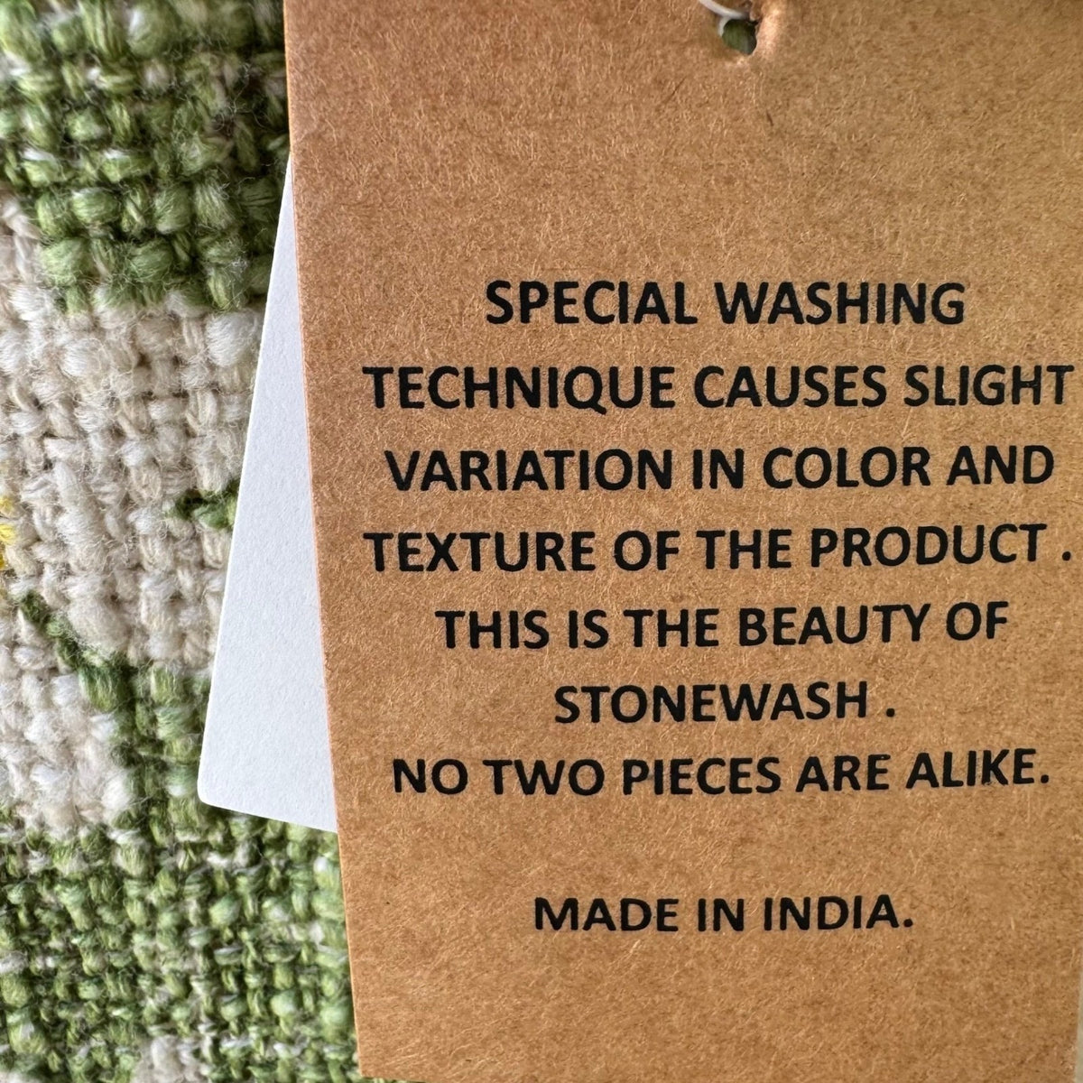 India Artisans Daisy Floral Stonewashed Woven Throw Blanket Green 50x60 NEW