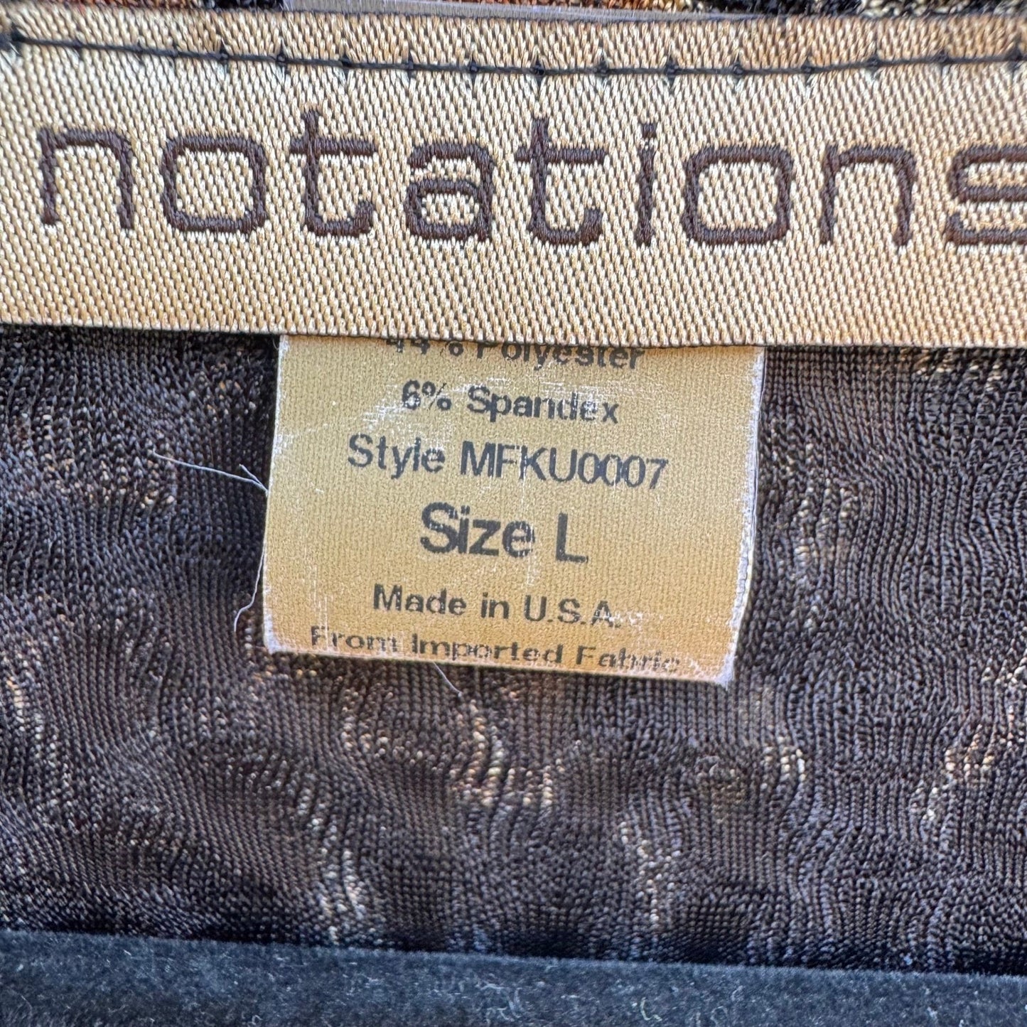 Notations Y2K Mob Wife Animal Print Blouse Metallic Gold Leopard Tiger Womens L