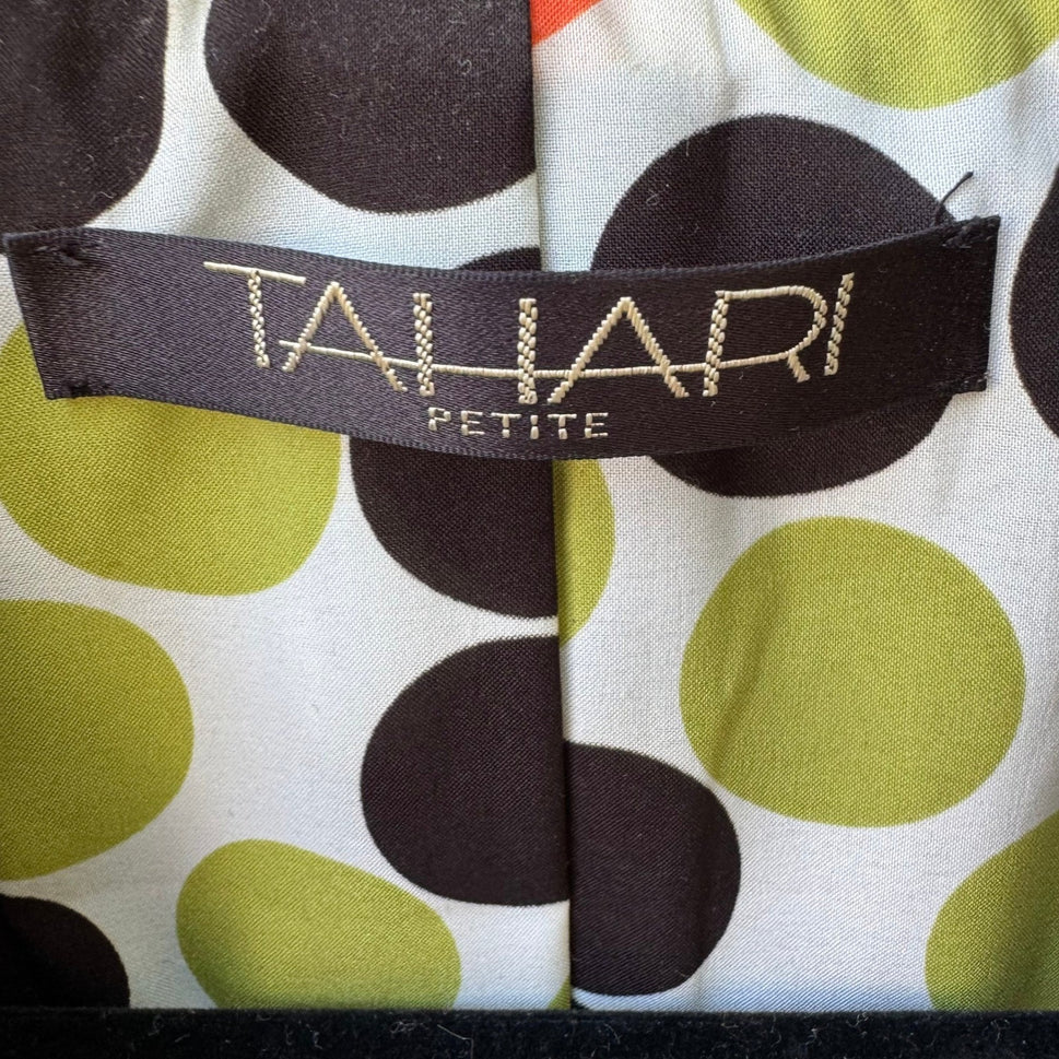 Tahari Tweed Wool Blend Dark Academia Professor Core Blazer Jacket Tie Waist 2
