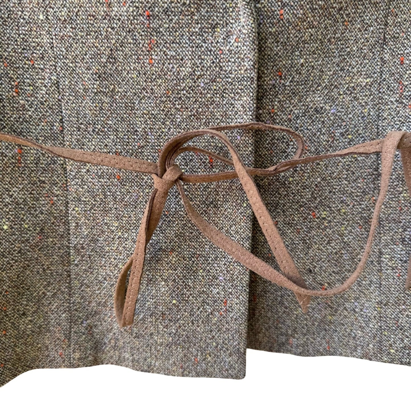 Tahari Tweed Wool Blend Dark Academia Professor Core Blazer Jacket Tie Waist 2