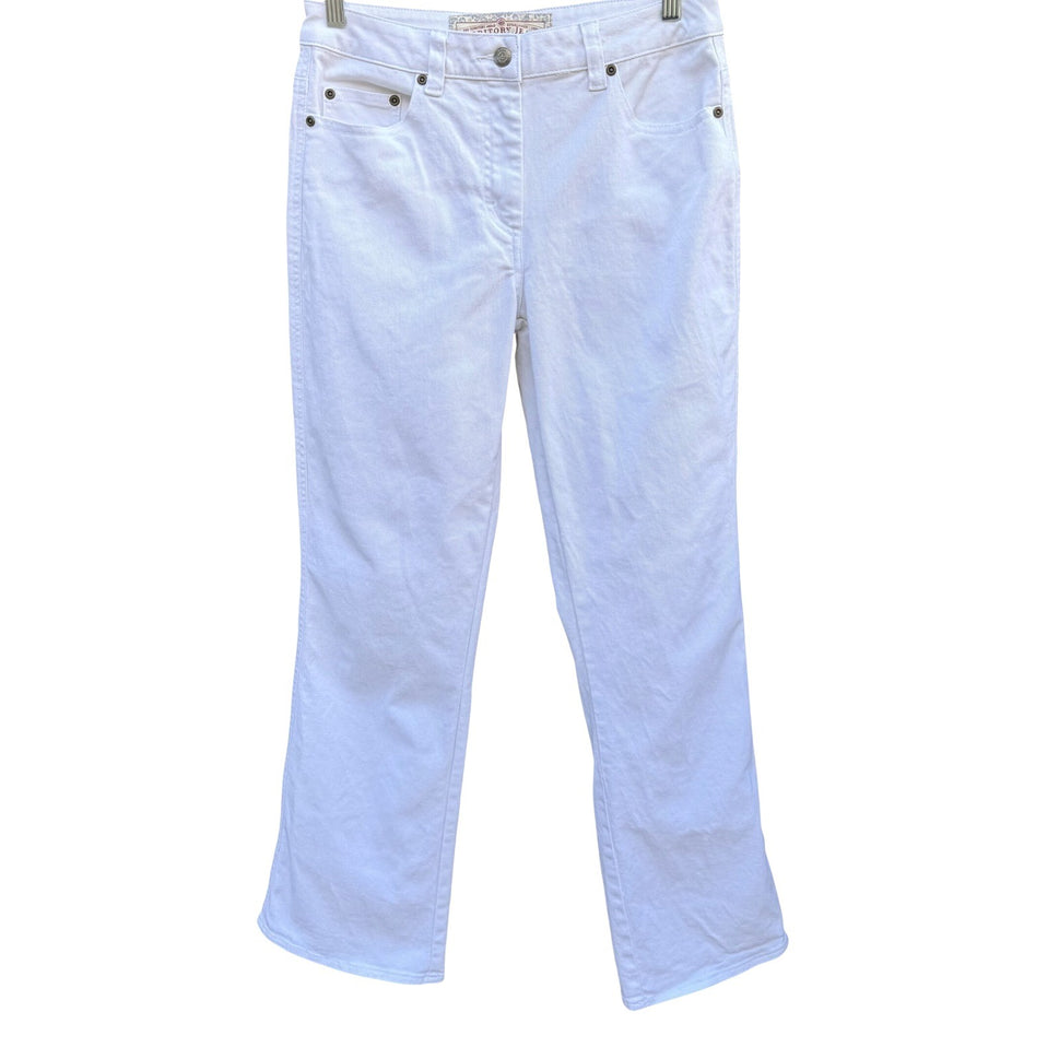 Territory Ahead Womens 8 White High Rise Bootcut Stretch Denim Jeans 31 Inseam