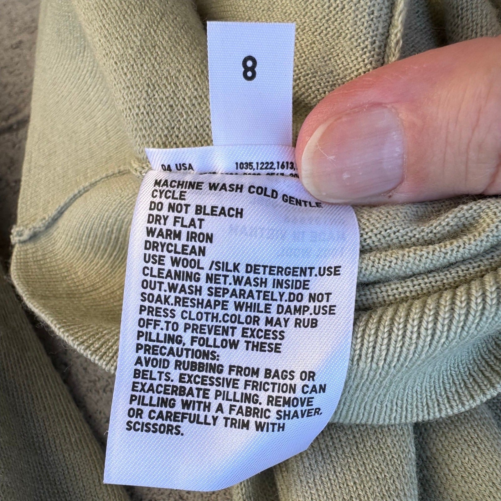 Uniqlo Minimalist 100% Wool Quiet Luxury Sweater Fine Knit Merino Green Womens L