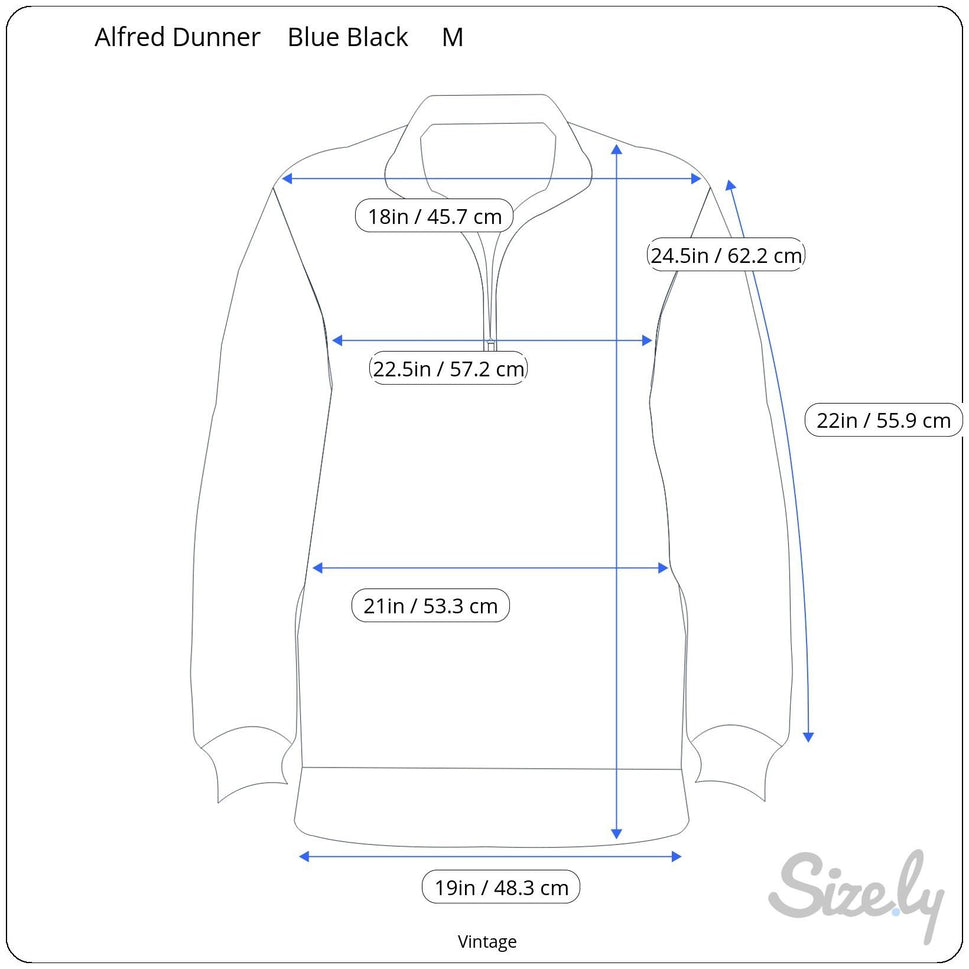 Alfred Dunner Vintage 80s Blue Black Argyle Zip Collar Pullover Sweatshirt M