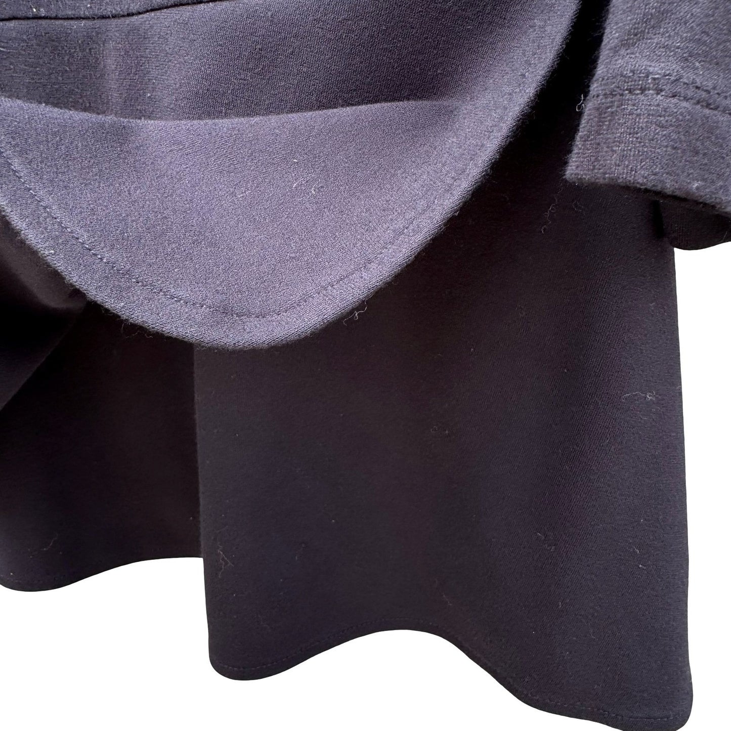 Isaac Mizrahi Live Womens Black Peplum Top 3/4 Sleeve Double Layer Tulip Hem L