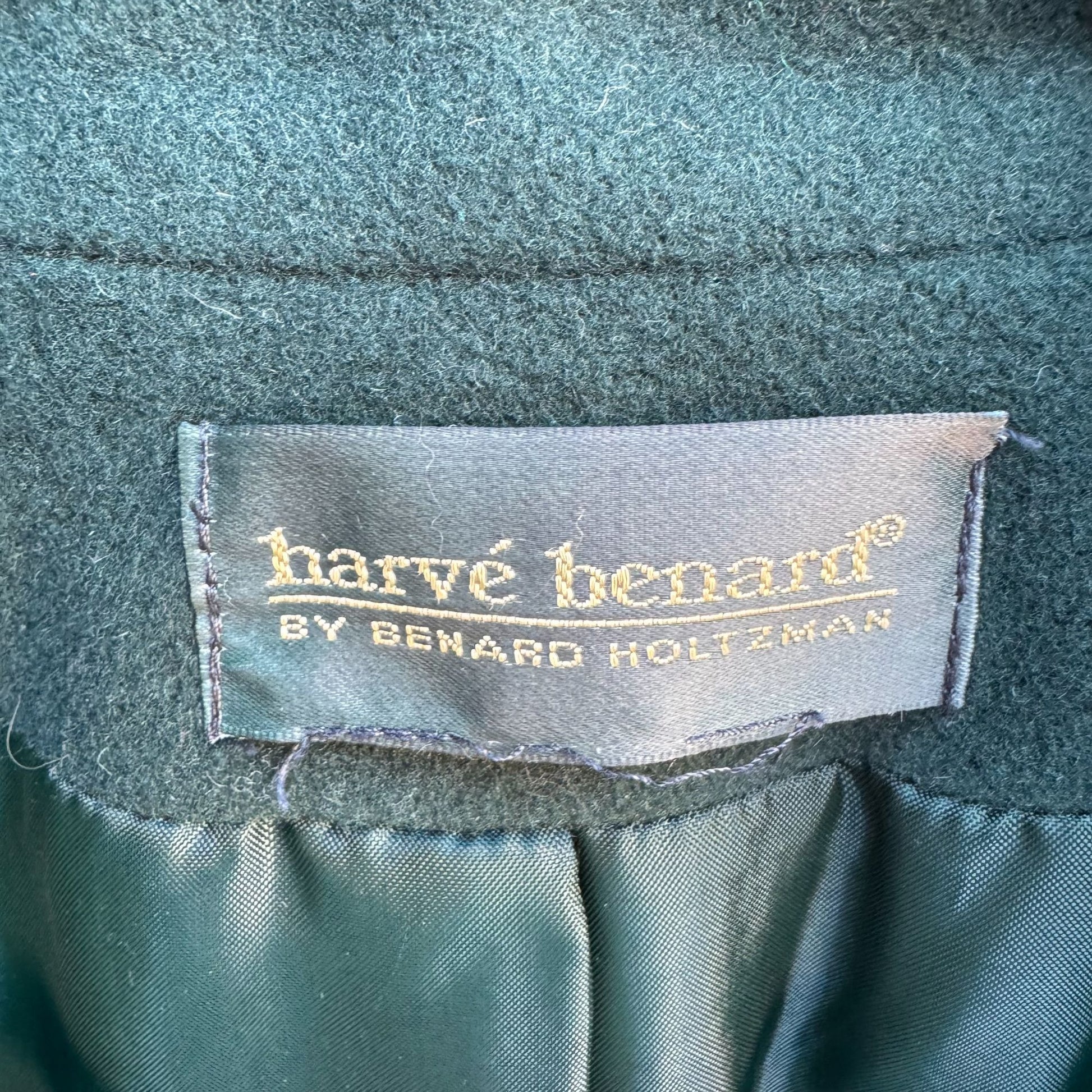 Harvé Benard Vintage 80s 90s Womens Forest Green Wool Oversized Blazer Jacket L