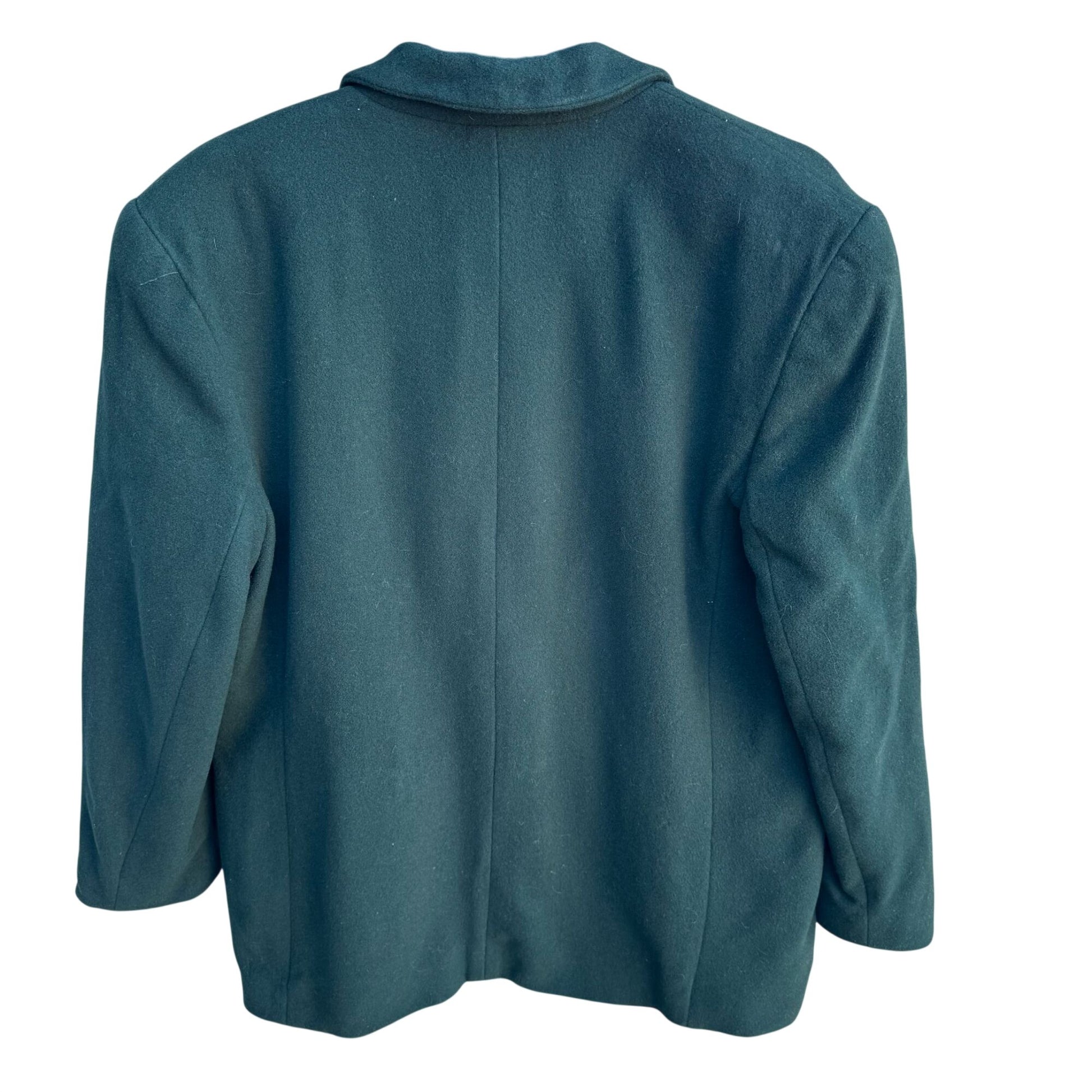 Harvé Benard Vintage 80s 90s Womens Forest Green Wool Oversized Blazer Jacket L