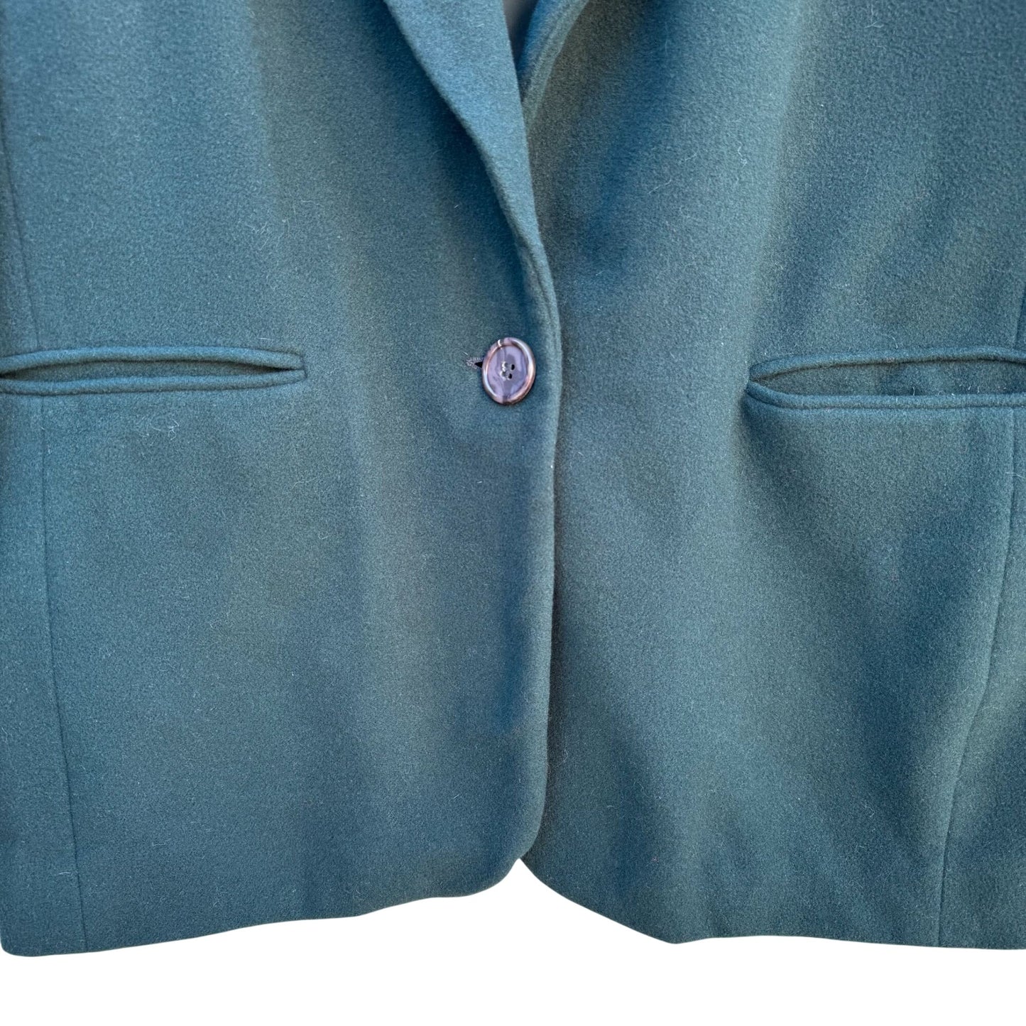 Harvé Benard Vintage 80s 90s Womens Forest Green Wool Oversized Blazer Jacket L