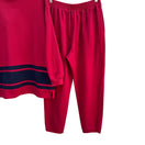 Switch Pacer Vintage Womens Red Blue Colorblock Hooded Oversize Sweatshirt Pants Set M 3 image