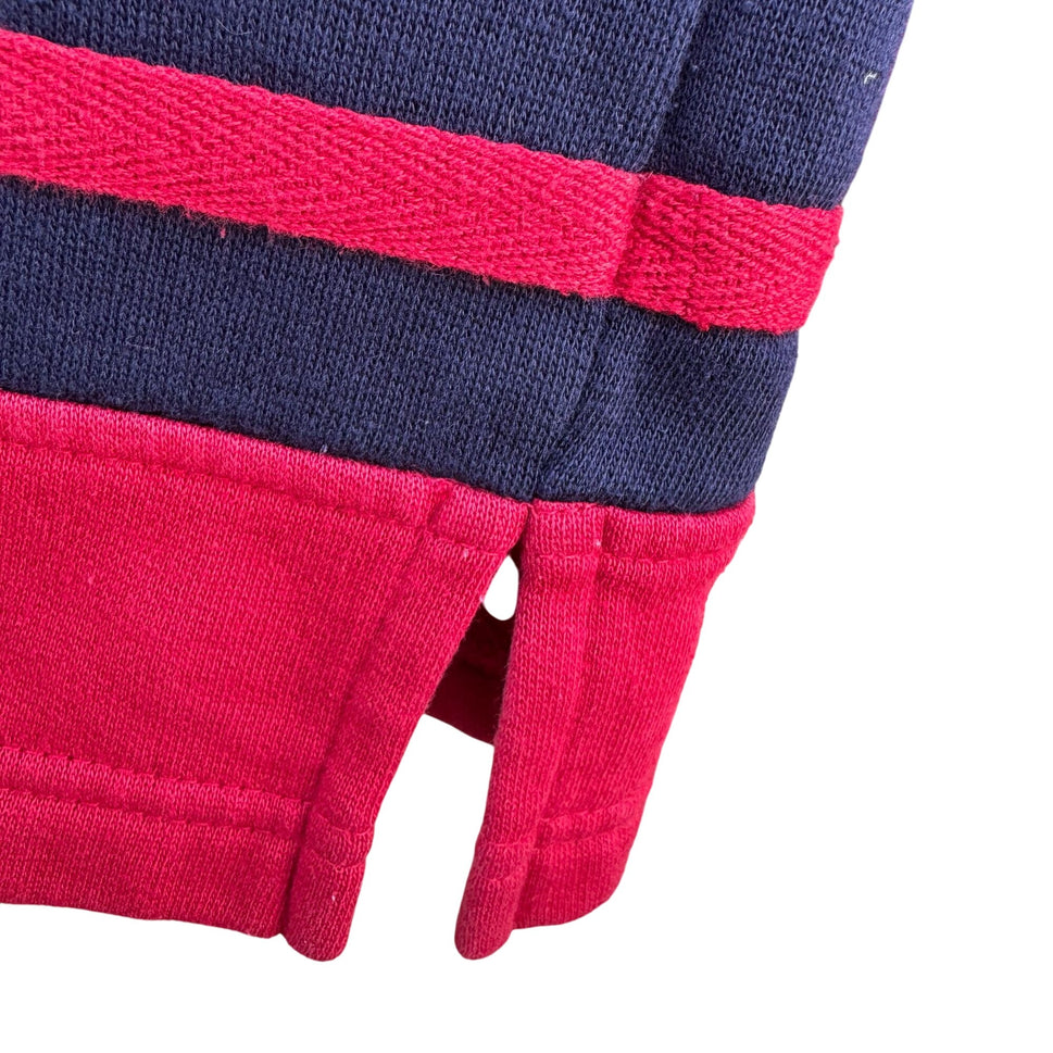 Pacer Vintage Womens Red Blue Colorblock Hooded Oversize Sweatshirt Pants Set M