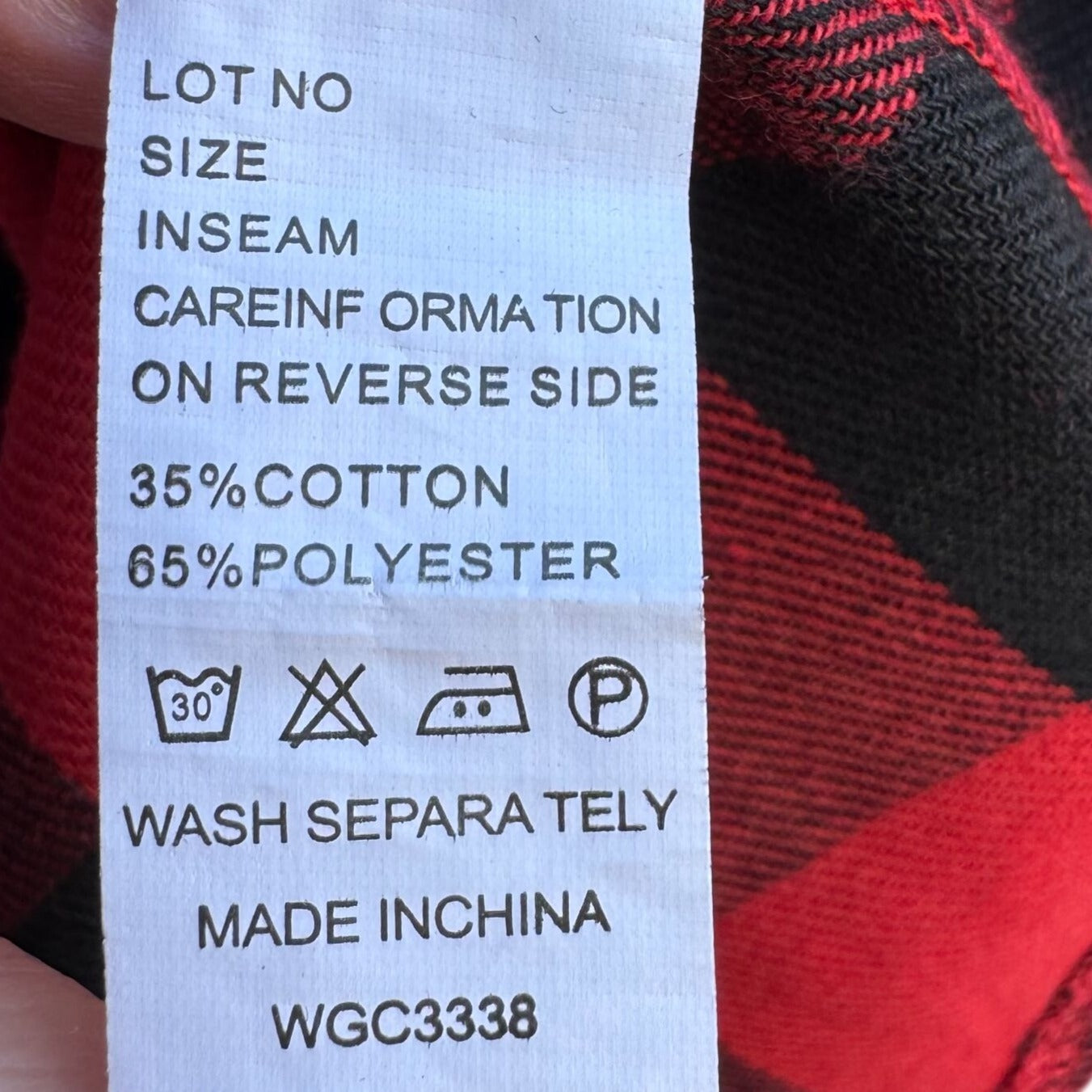 Vintage Red Black Buffalo Plaid Womens V Neck 3/4 Roll Tab Sleeve Work Shirt S