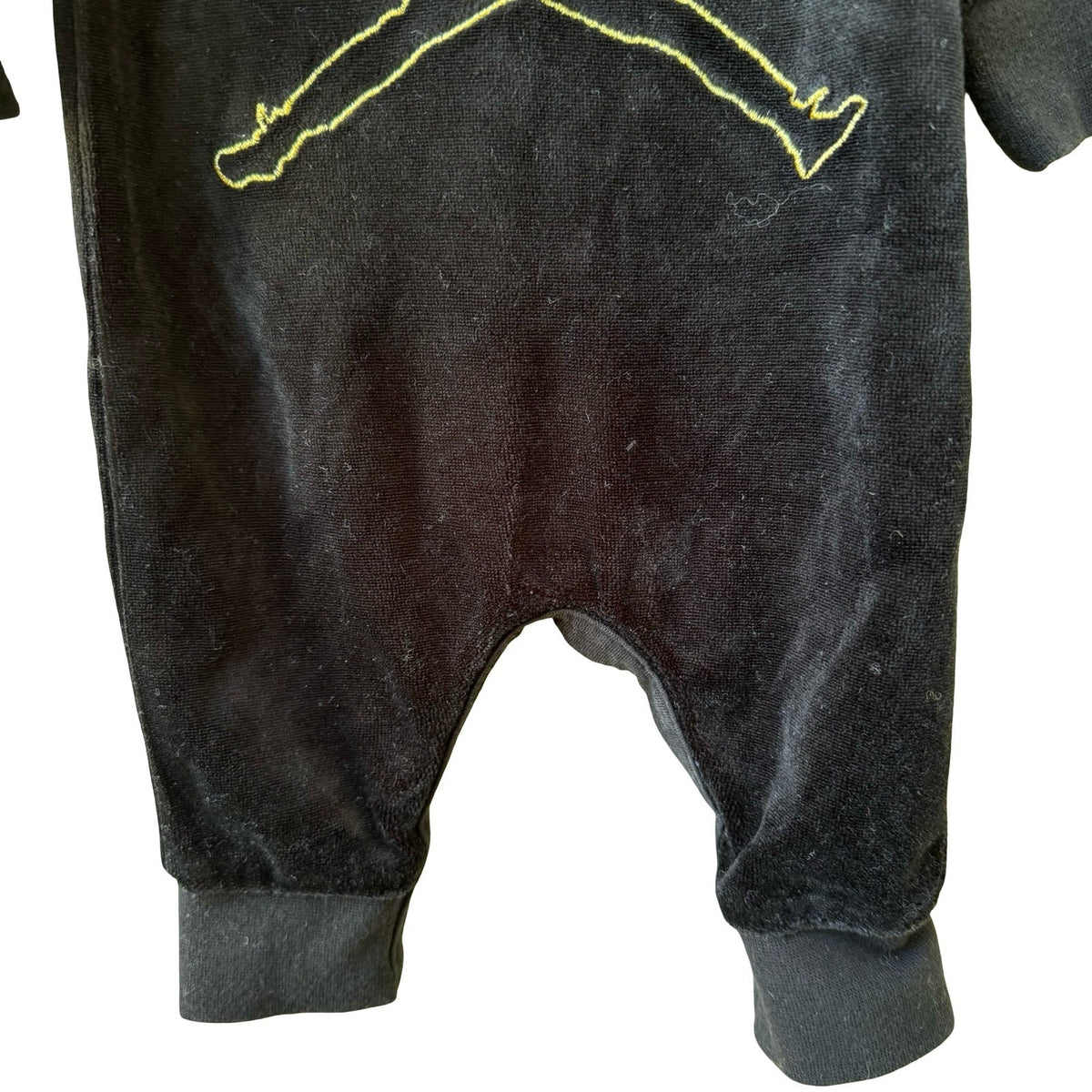 Air Jordan Velour Jumpman Romper Sporty Streetwear One-Piece Black Newborn Baby