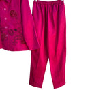 Switch Great Cavalier Vintage Deadstock Womens Pink Floral Embroidered Pantsuit Set S 3 image