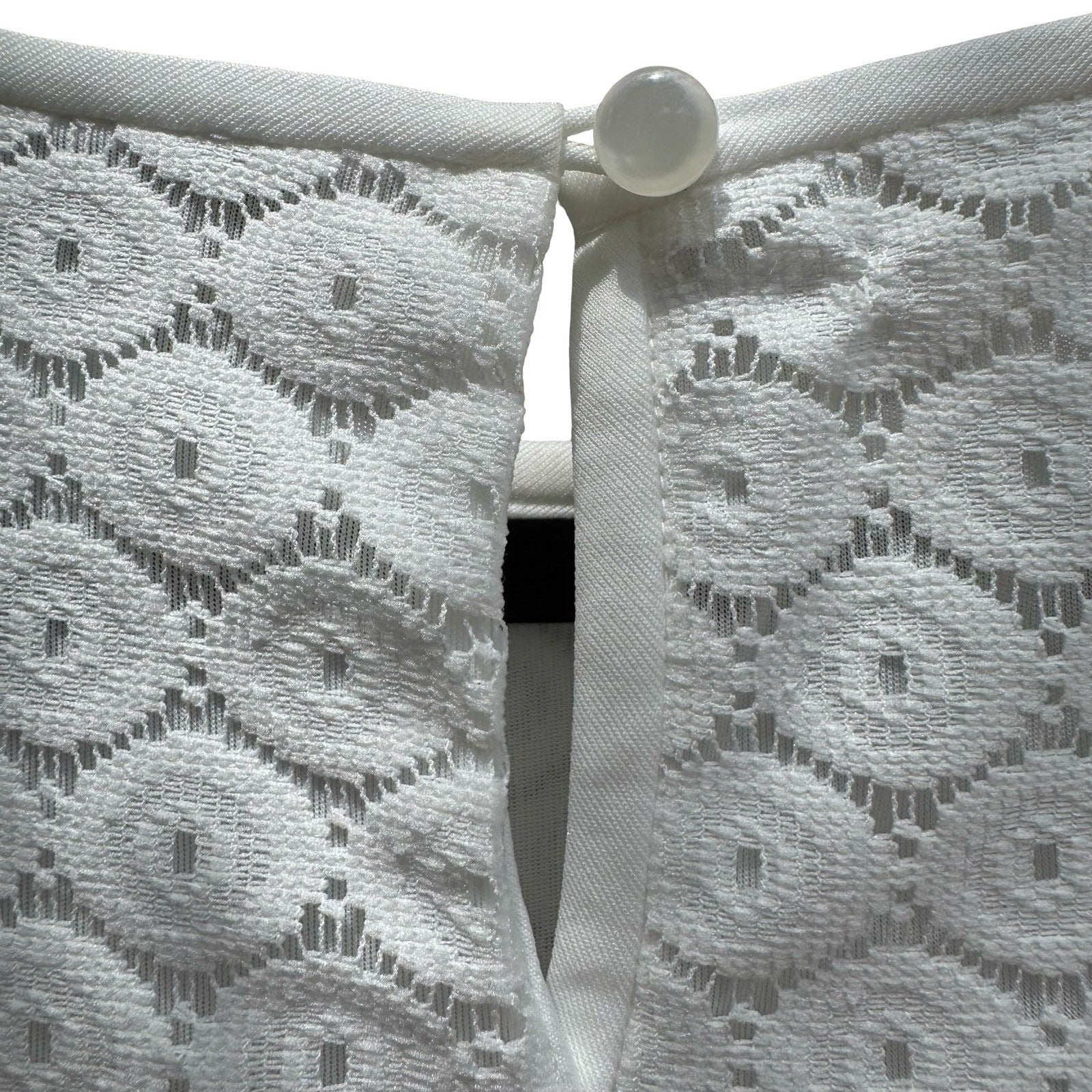 Kasper Womens PL Vanilla Ice White Geometric Eyelet Lace Shell Blouse Minimalist