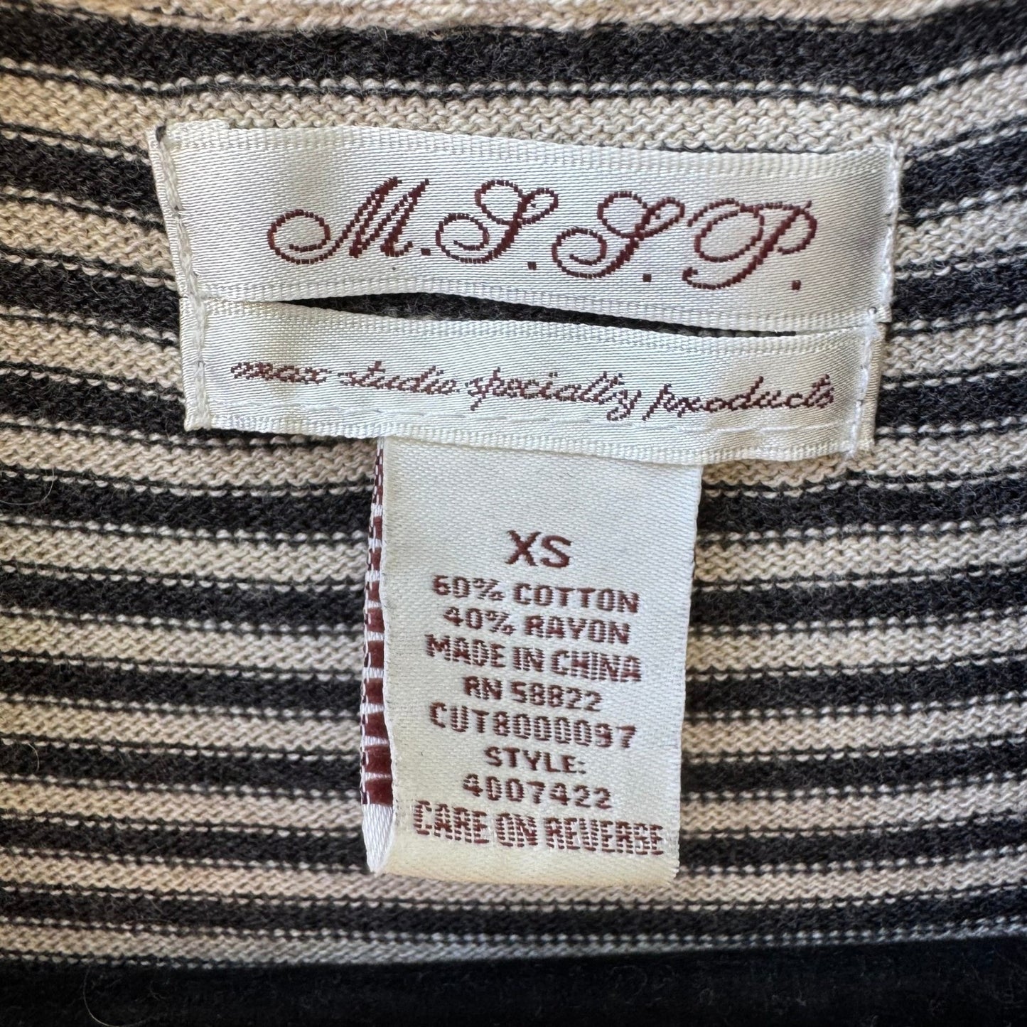 MSSP Max Studio Minimalist Layering Lagenlook Striped Draped Infinity Sweater XS