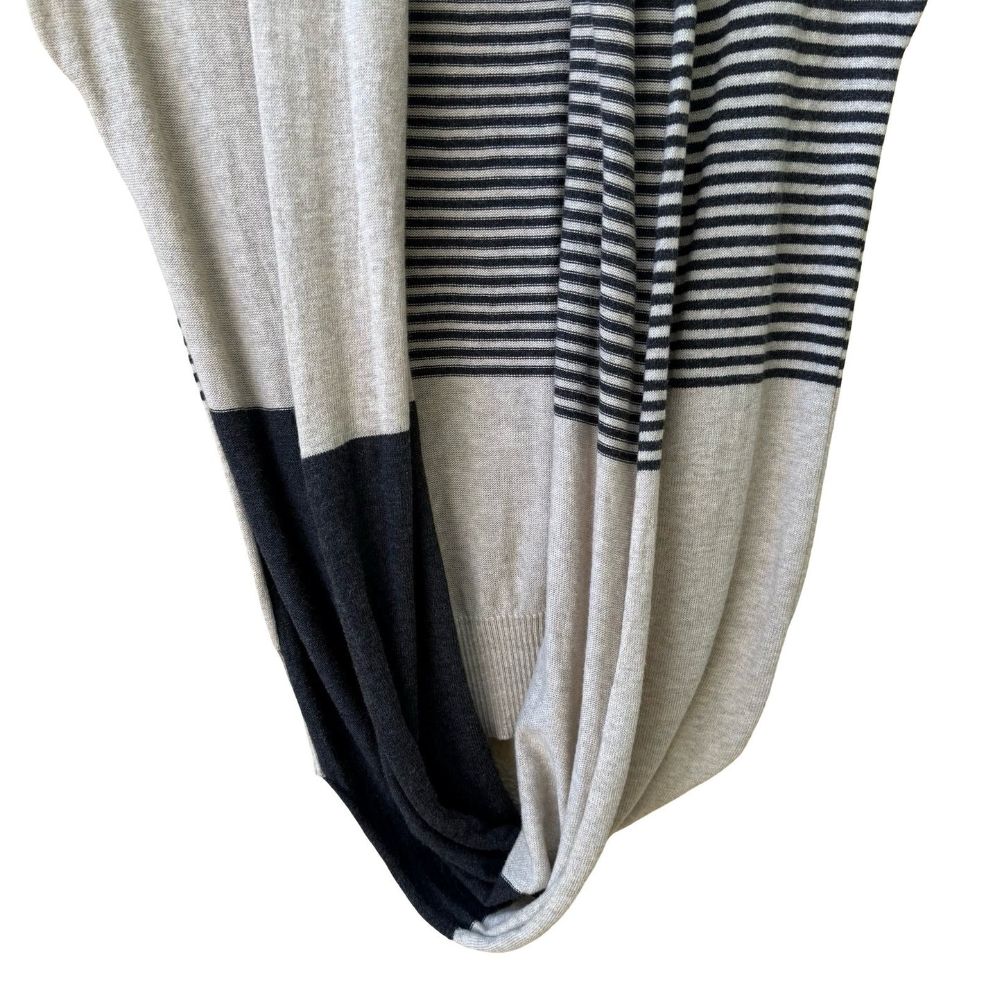 MSSP Max Studio Minimalist Layering Lagenlook Striped Draped Infinity Sweater XS